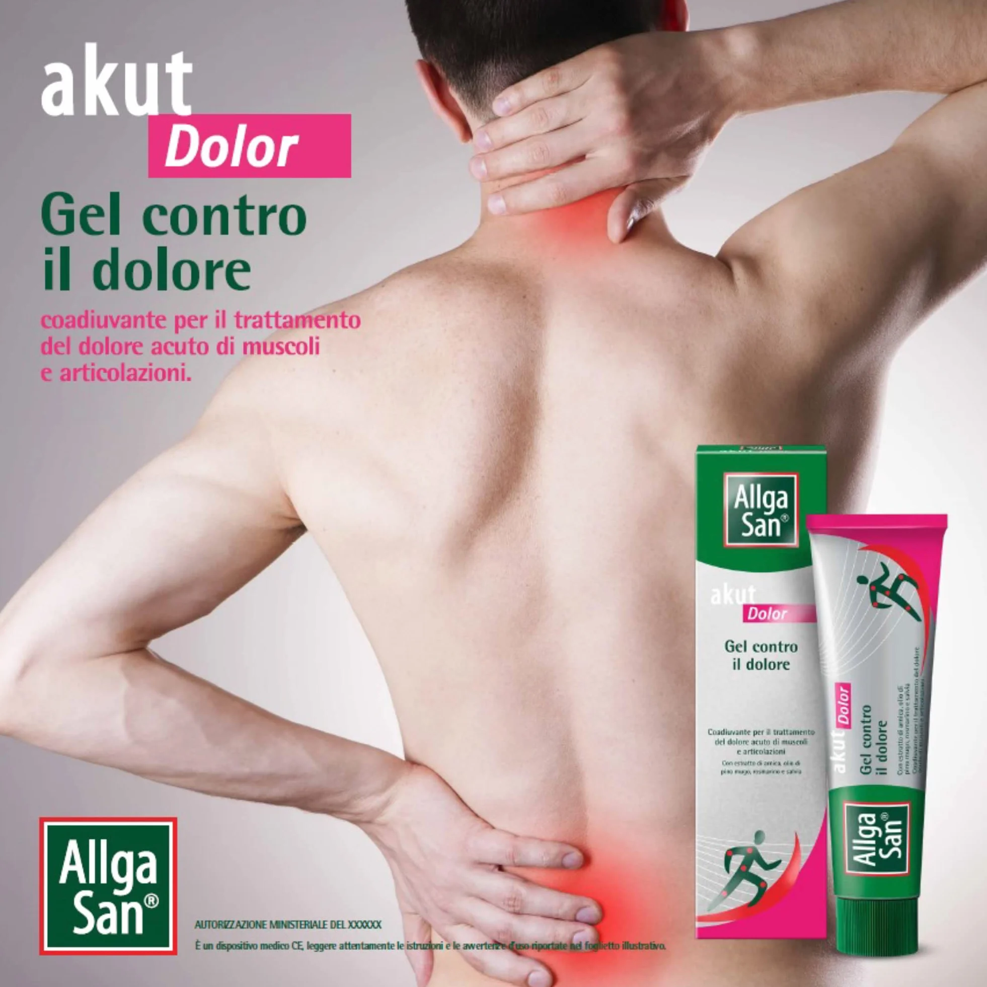 Allga San Akut Dolor Arnica Gel Forte 100 ml, Crema per Dolori Articolari e Muscolari, Massaggio con Canfora