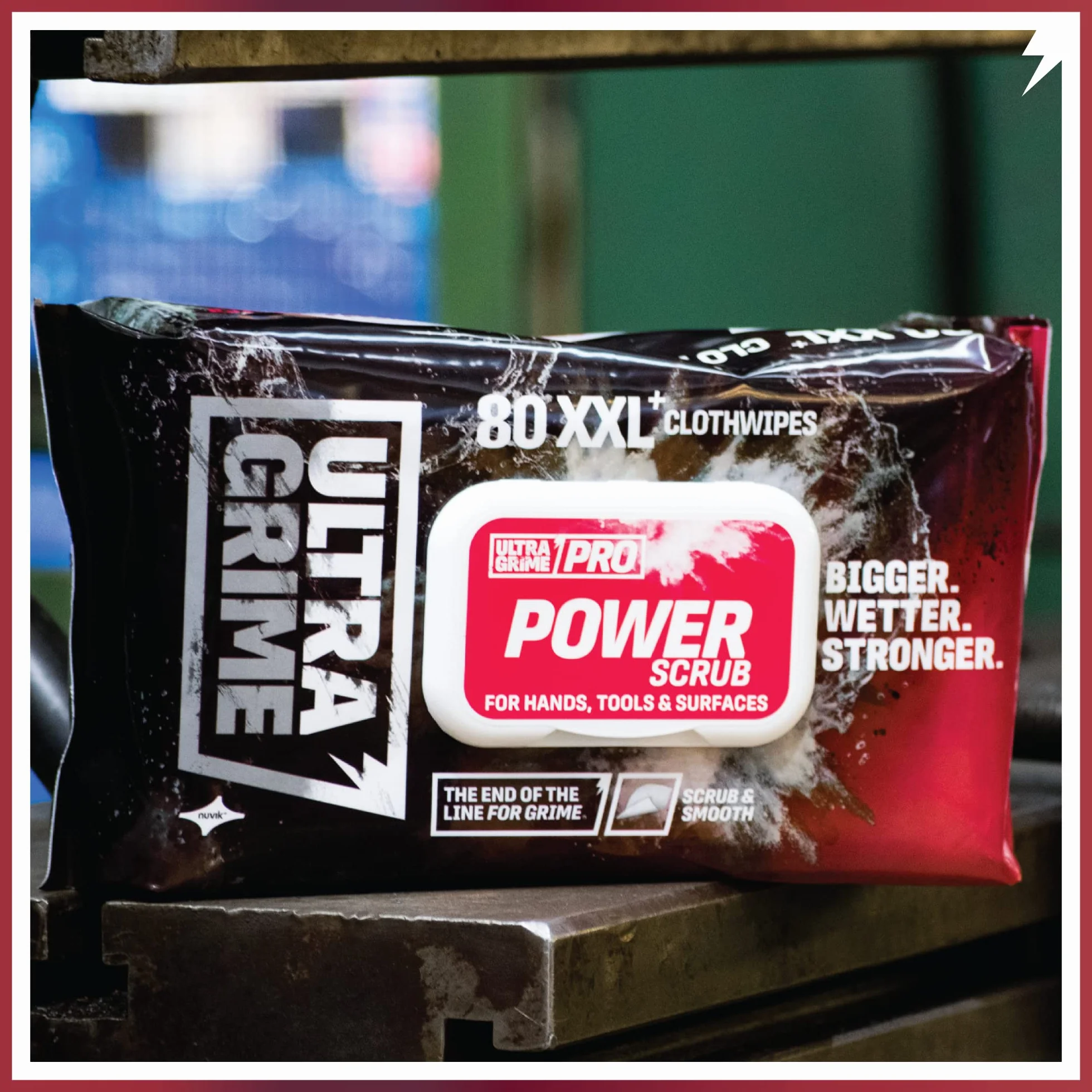 UltraGrime Pro Power Scrub Salviette industriali potenti 80 salviette umidificate 38 cm x 25 cm