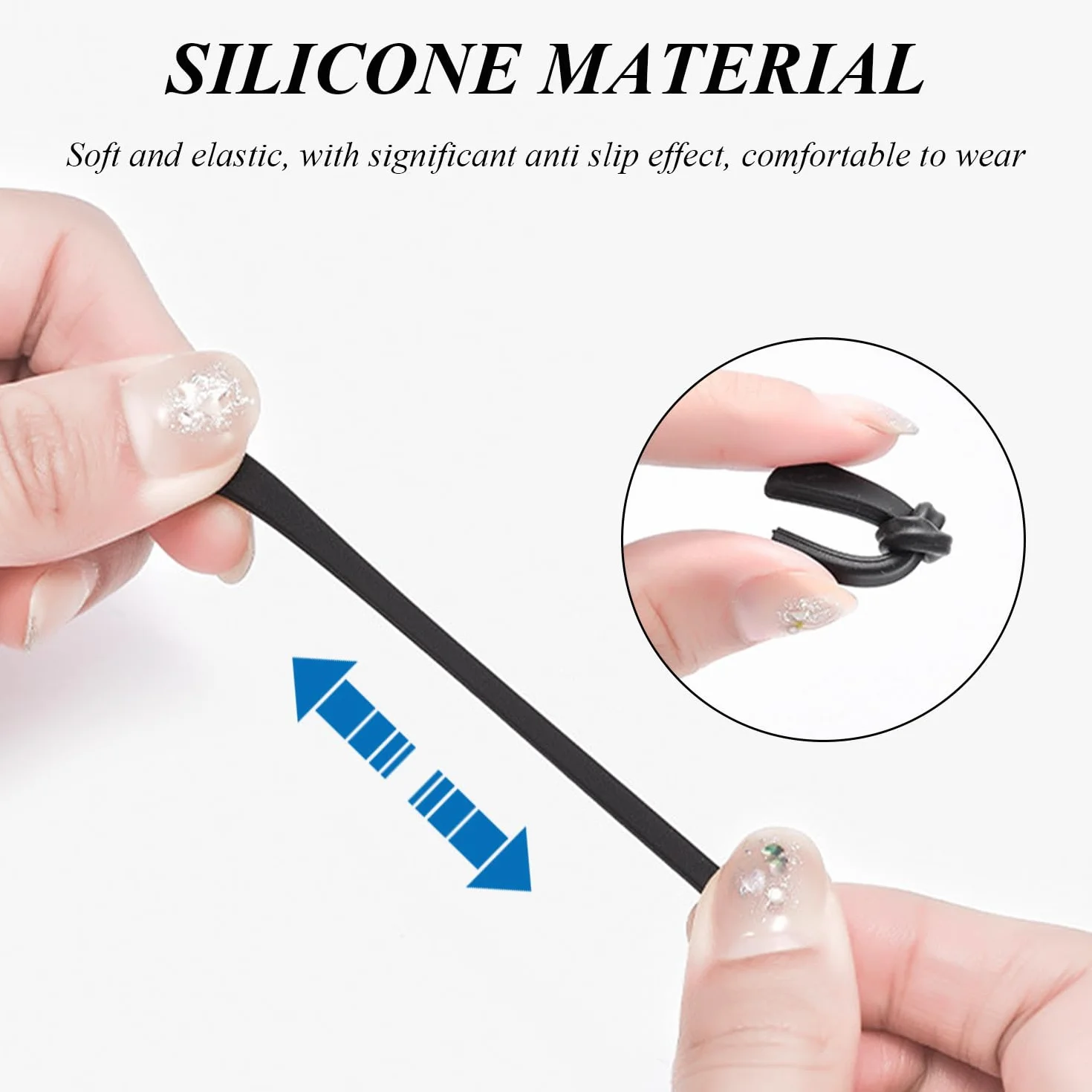 Coprigambe per Occhiali in Silicone Morbido Antiscivolo Elastici per Occhiali Accessori