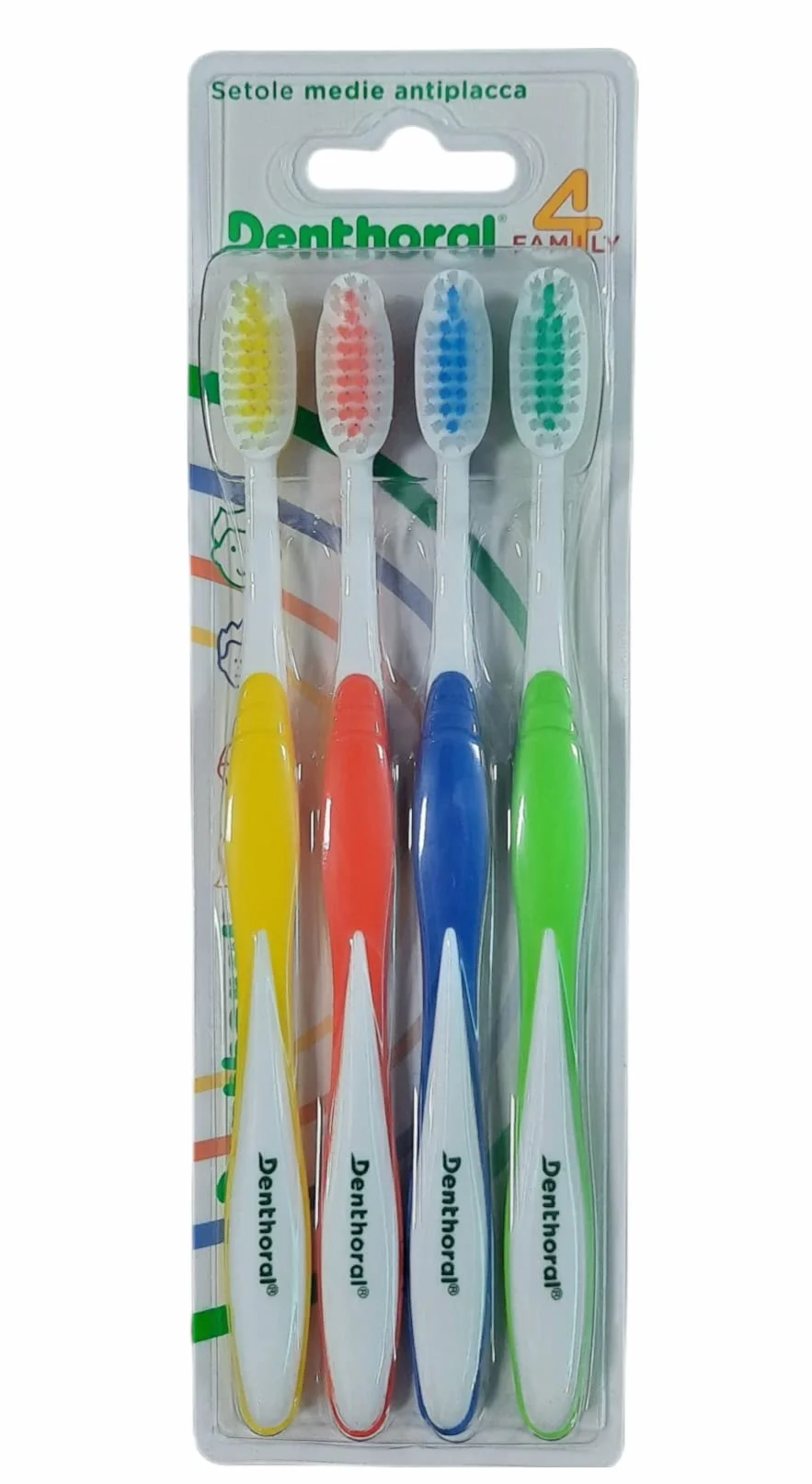 Denthoral 4family Blister Da 4 Spazzolini Setole Medie, 4pz
