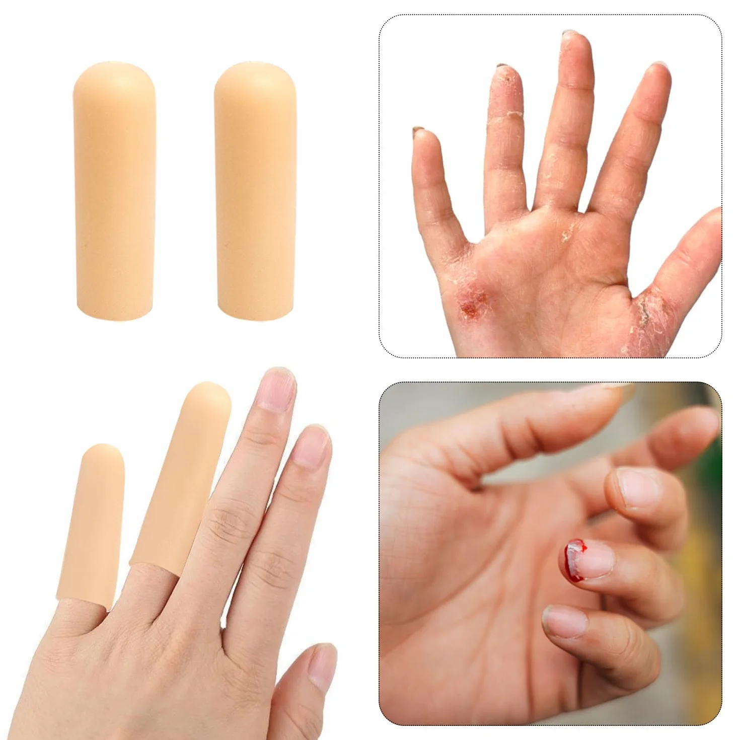 SLEEKEE 20 protezioni per dita in silicone, protezione anti-umidità antiscivolo e resistente all'usura, protezione per le dita, adatto per lacerazioni delle dita