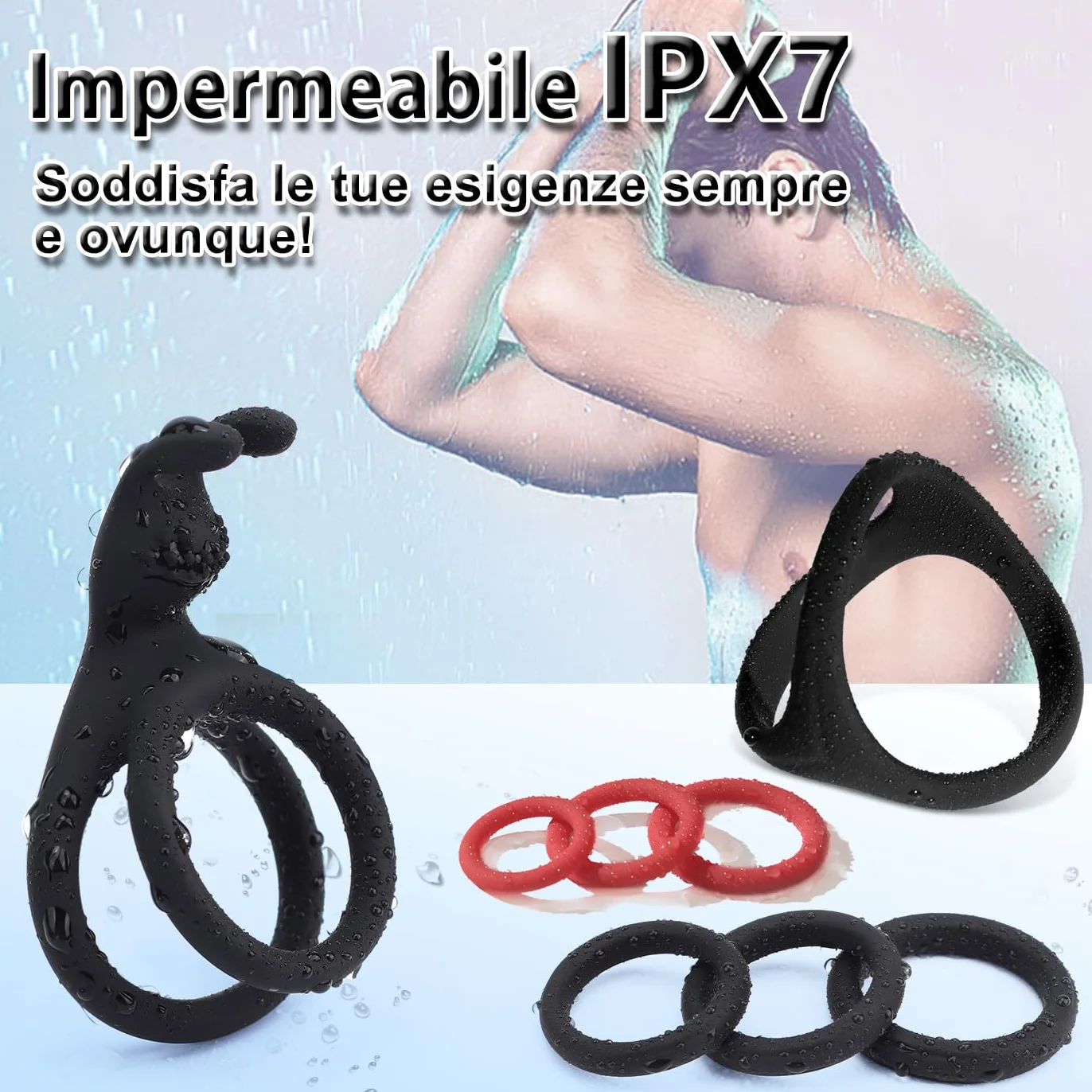 Sex Toys Anelli Pene,5 in 1 Anelli Pene Ritardanti,Ritardare L'eiaculazione Precoce e Aumenta la Potenza per L'erezione Anello Fallico Triangolo per la Stimolazione di Coppia Giocattoli Sessuali