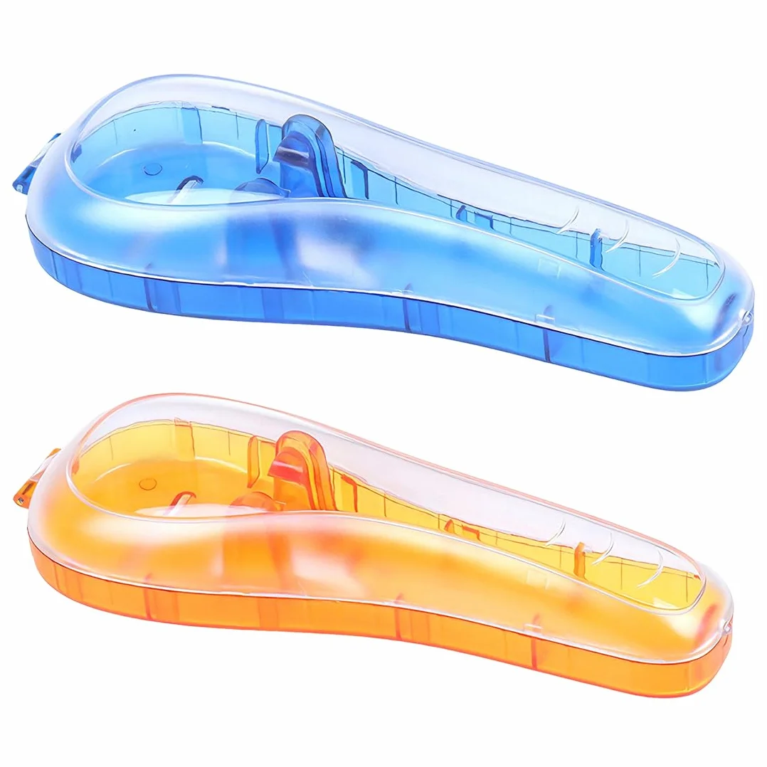 2 Pezzi Custodia Rasoio, Trasparenti E Portatili, Per Rasoi Manuali Ed Elettrici, Impermeabili E Resistenti Agli Urti, Regali Per Uomini (Arancione + Blu)