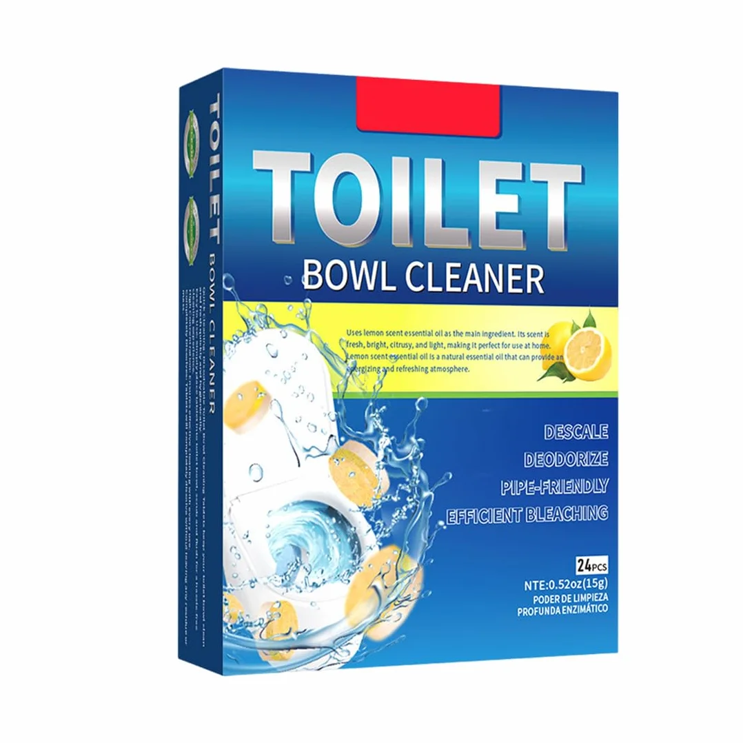 Pastiglie Anticalcare WC 24 Pezzi, Detergente Effervescente con Bicarbonato, Rimuove Calcare