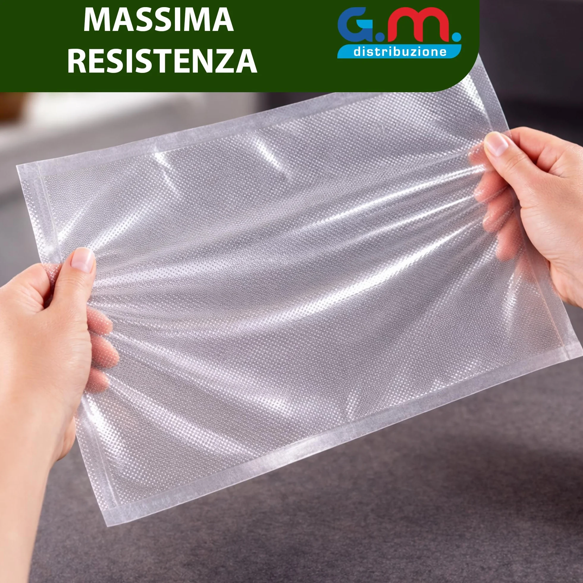 Sacchetti Sottovuoto Goffrati per Alimenti GM 100 15x25(50) 20x30(50) Senza BPA