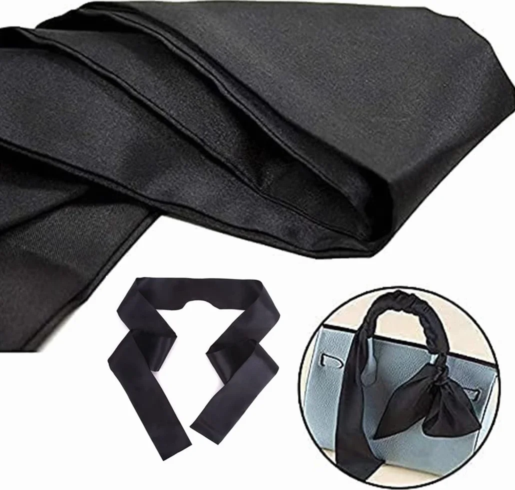 LATRAT 2 Pezzi Raso Benda per Occhi, Maschera Sonno Morbido Elegante Nero