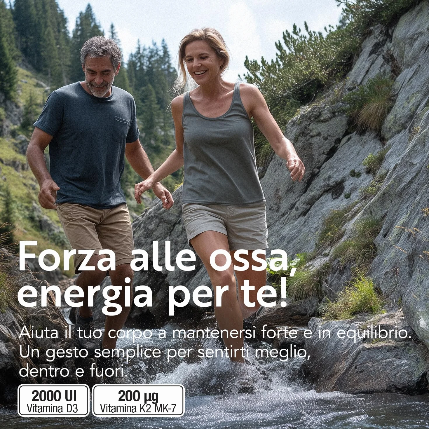 Vitamina D3 K2 Mk7 Con Vitamina C PiùLife – 200 Compresse – 1 Al Giorno, Vit D3 2000 UI, K2 200µg – Sostiene ossa forti, difese naturali e l’equilibrio di calcio e fosforo