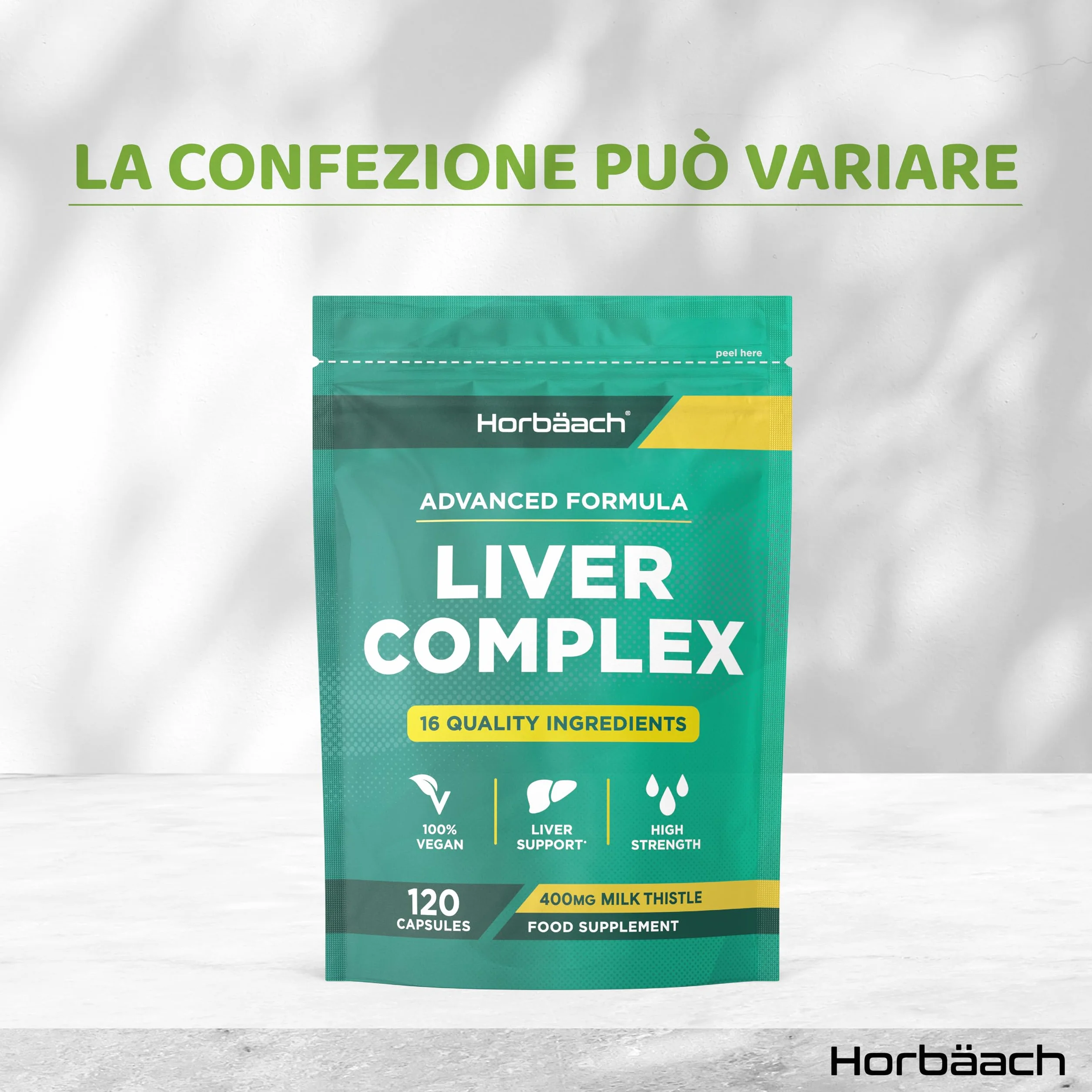 Horbaach Liver Complex 120 Capsule Vegane Integratore Depurativo Fegato Funzione Epatica