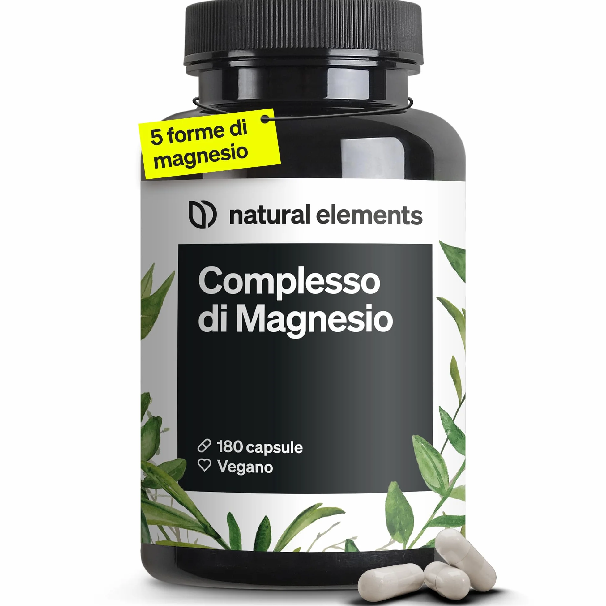 Magnesio Completo – qualità premium: a base di 5 composti di alta qualità – 400 mg di magnesio elementare per dose giornaliera – testato in laboratorio, vegano, ad alto dosaggio