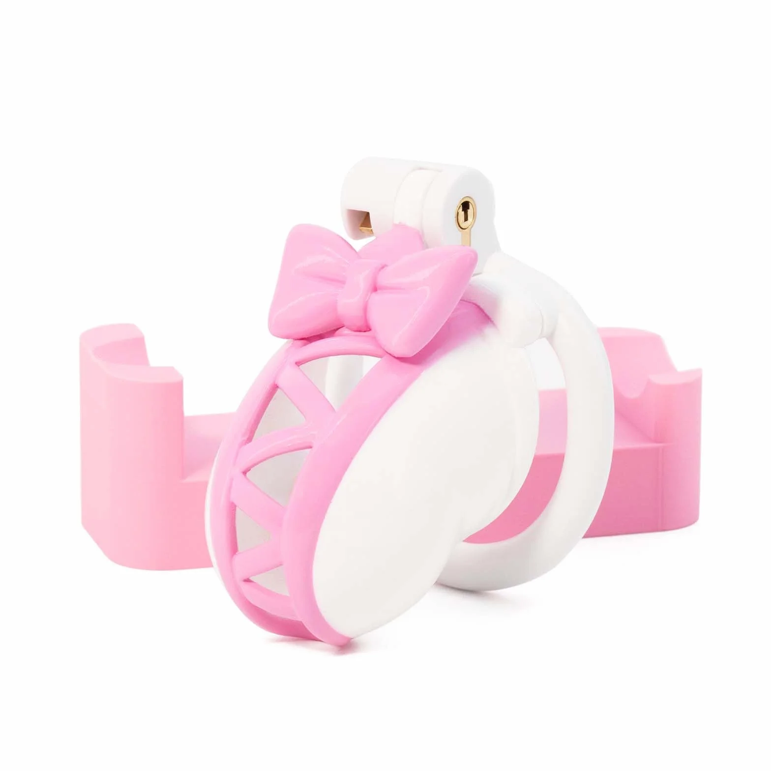 Gabbia per allenamento fitness cava maschile con anelli di 4 misure, blocchi di colore rosa e bianco, set invisibile leggero e traspirante -A84IT