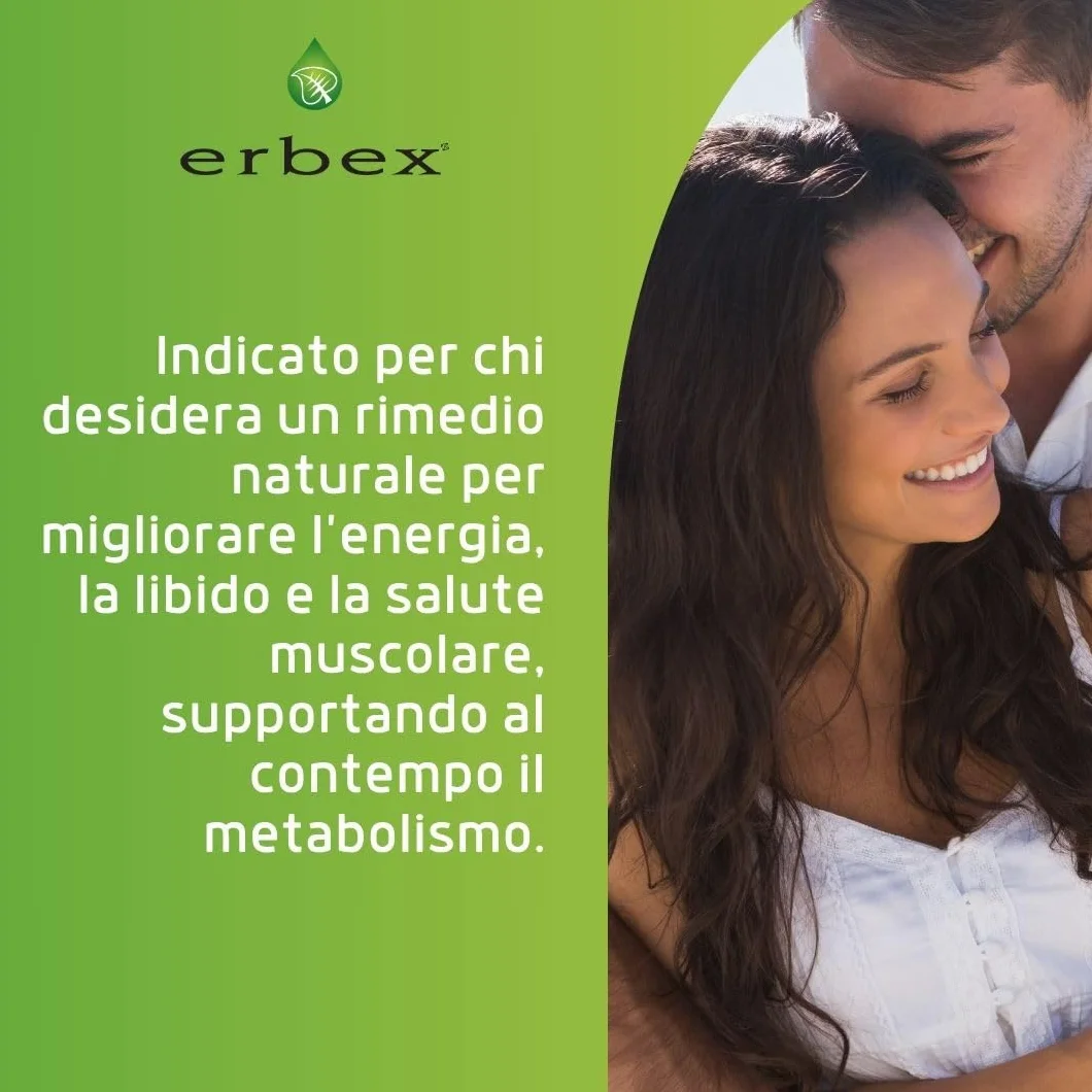 ERBEX Tribulus Terrestris 100% Naturale 360mg Saponine Steroidee Vigore Fisico Vitalità Uomini