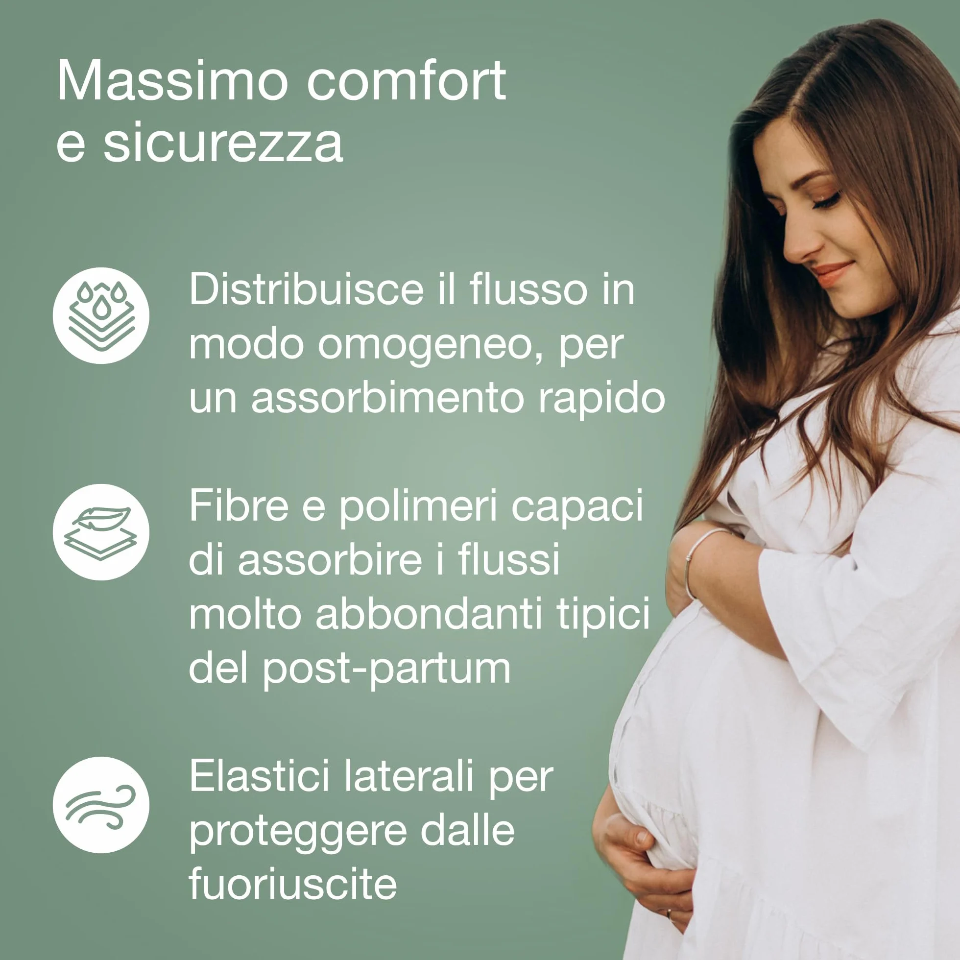 Saugella Cotton Touch Post Parto 10 Assorbenti Cotone Senza Strato Adesivo Azione Antibatterica Lenitiva