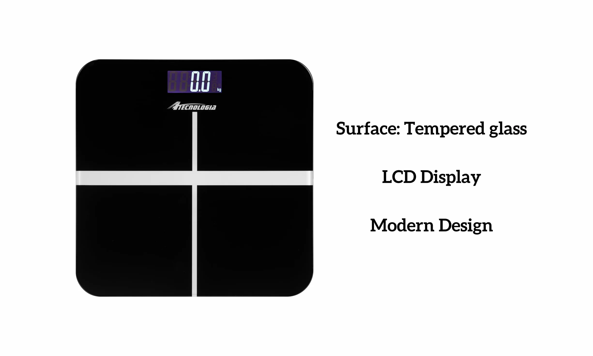 Bilancia Pesapersone Digitale Elettronica da Bagno, Alta Precisione Display a LED Retroilluminato, Step-On, Ultracompatto, Capacità 180kg, Nero