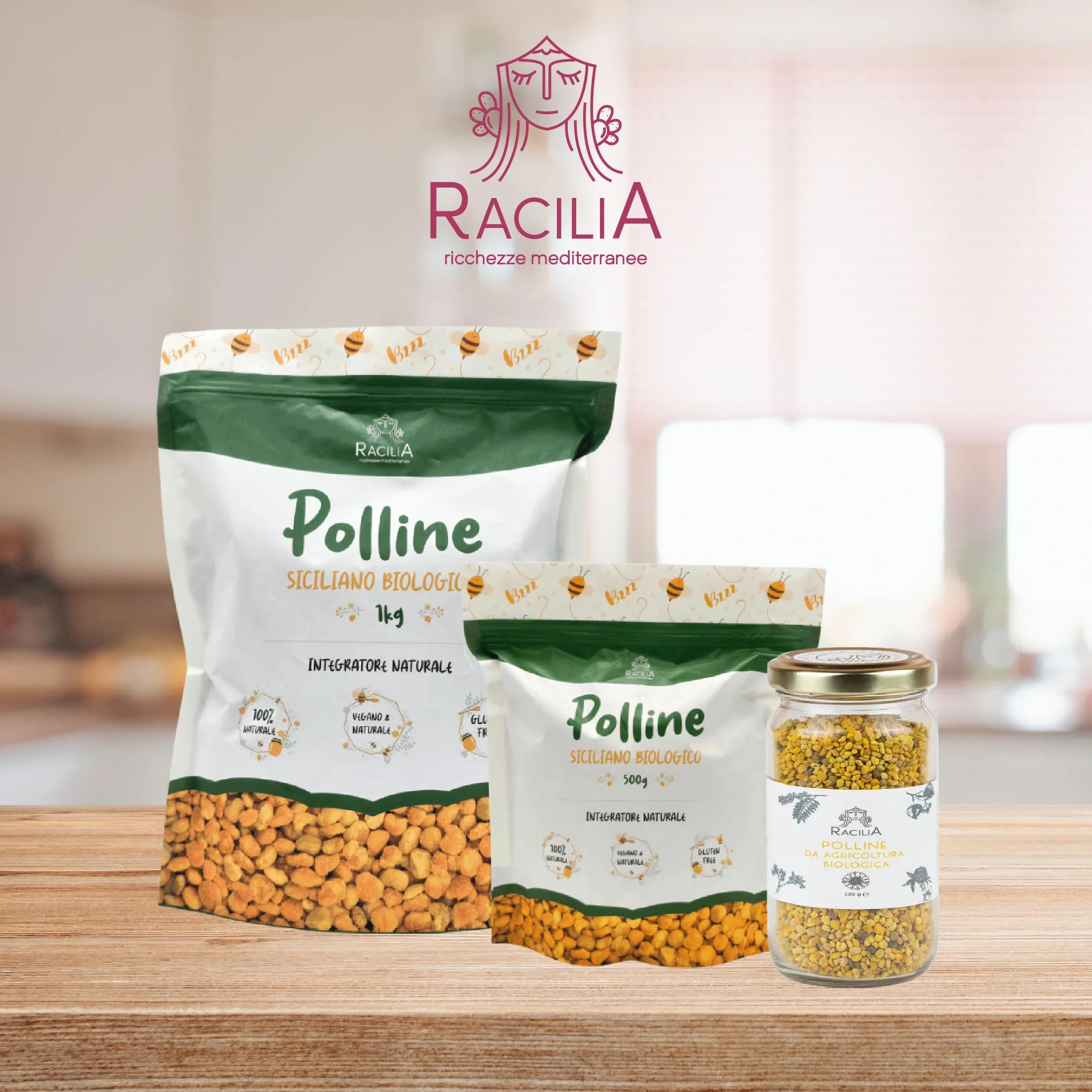 RACILIA Polline d'Api Biologico Italiano in Granuli 1kg