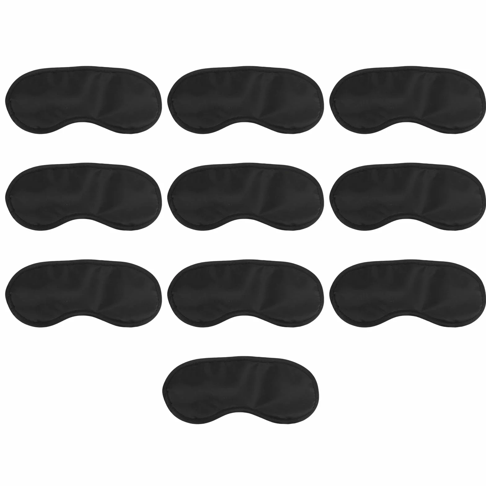 10 Pezzi Maschera per Dormire, Mascherina Oscurante per Gli Occhi per Donna e Uomo, Copri Occhi per Dormire con 2 Elastici, per Viaggi, Pisolini, Sonno Notturno (Nero)