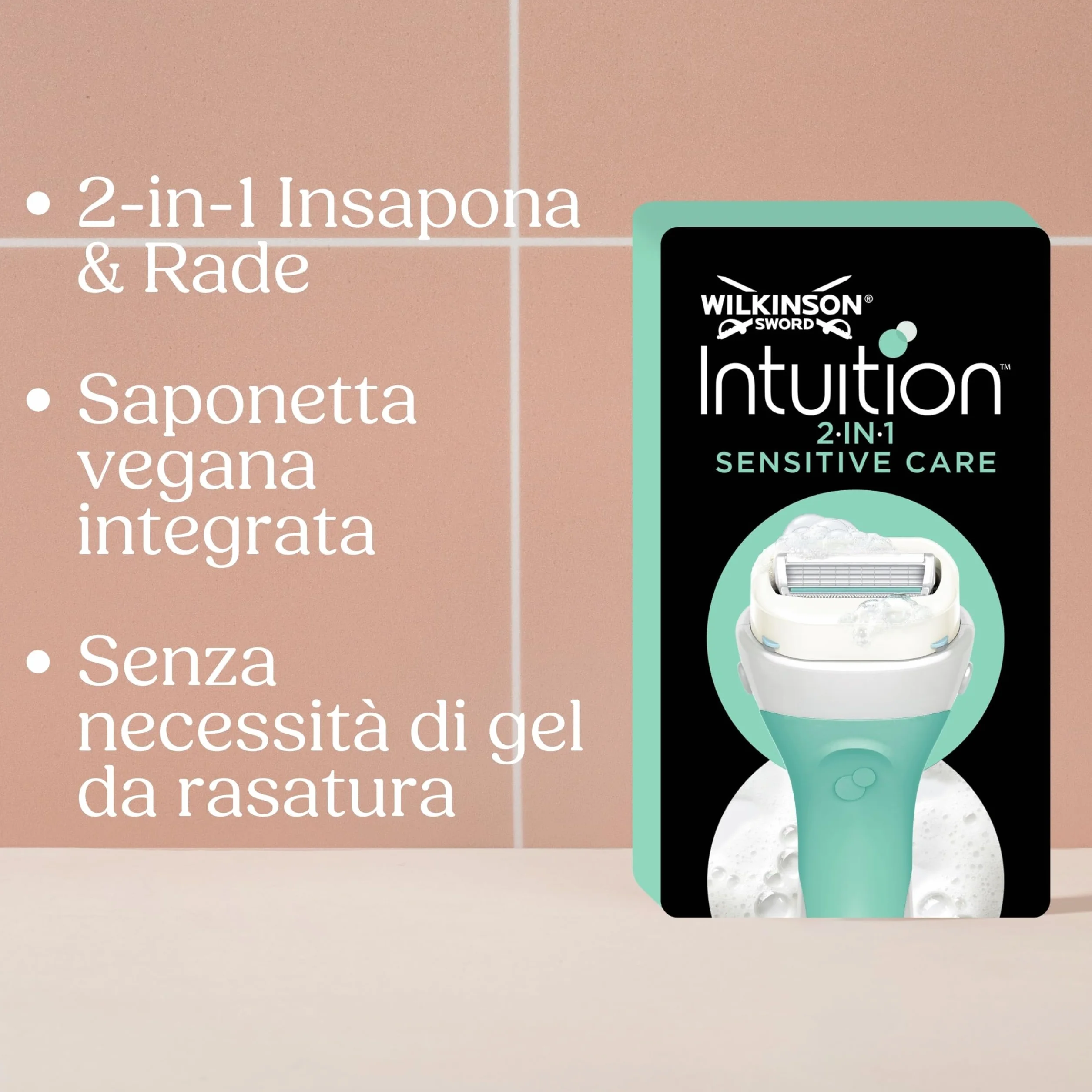 Wilkinson Sword Intuition 2in1 Sensitive Care Rasoio Donna Quadrilama Lame X3