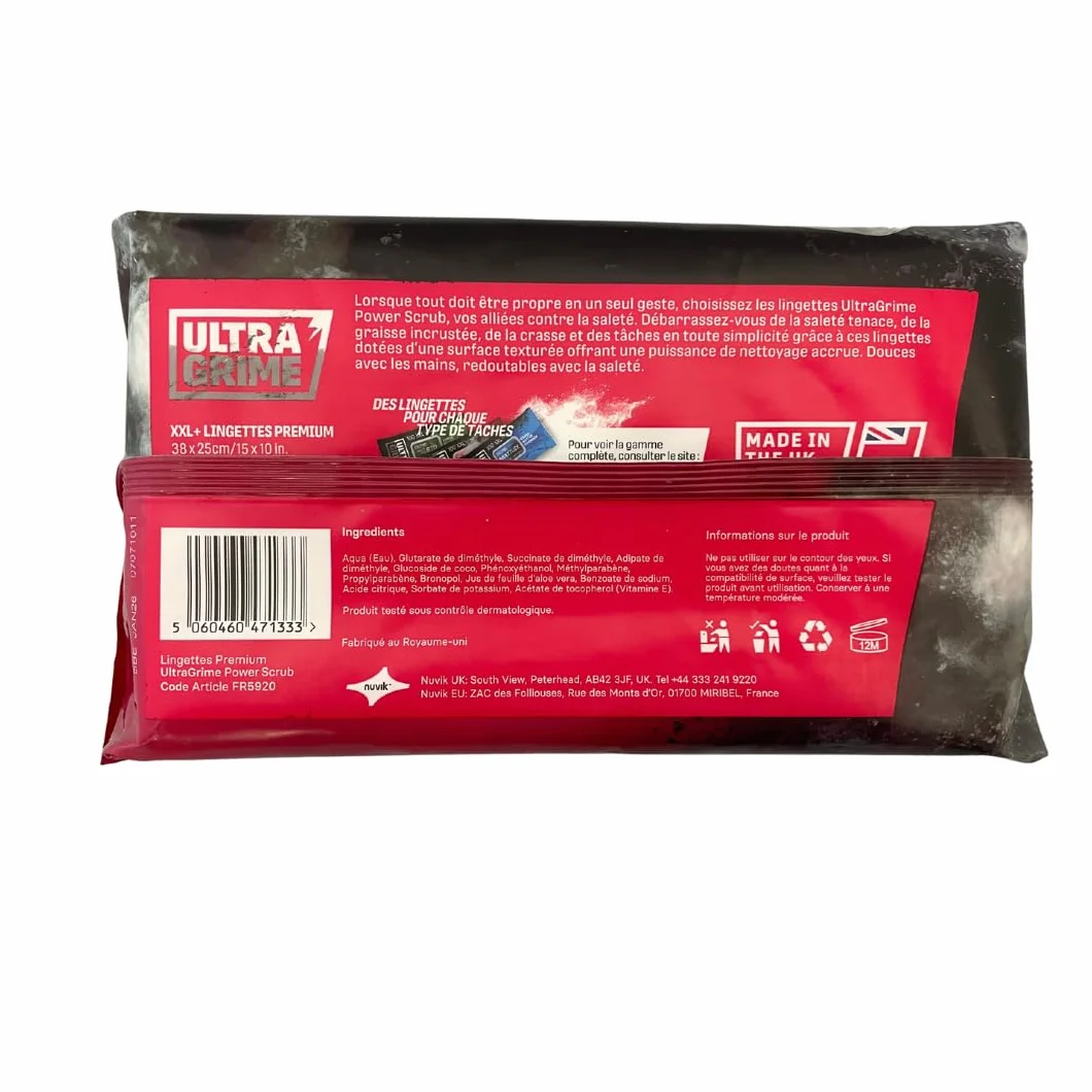 UltraGrime Pro Power Scrub Salviette industriali potenti 80 salviette umidificate 38 cm x 25 cm