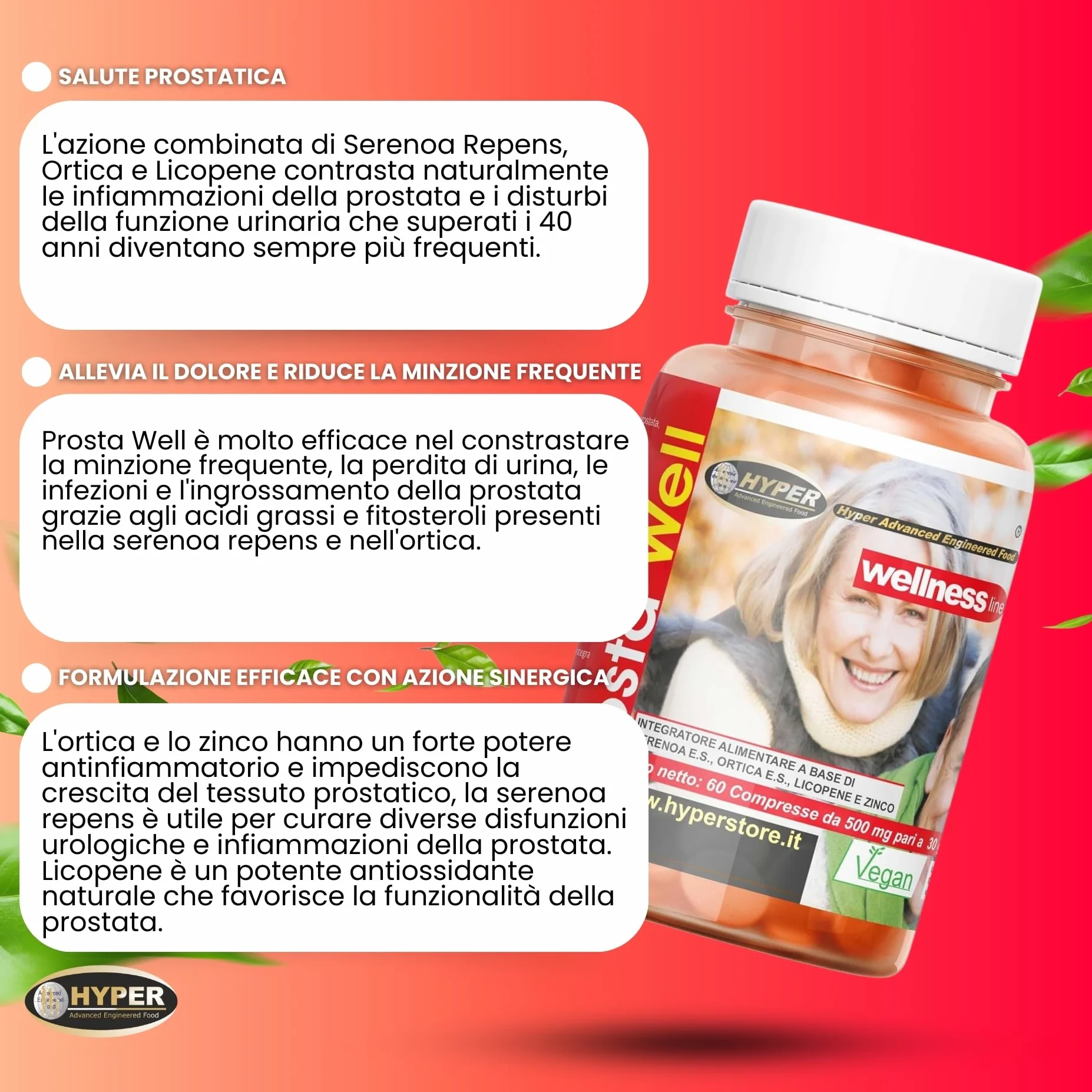 Integratore Prostata Serenoa Repens Saw Palmetto Ortica Licopene 60 Compresse