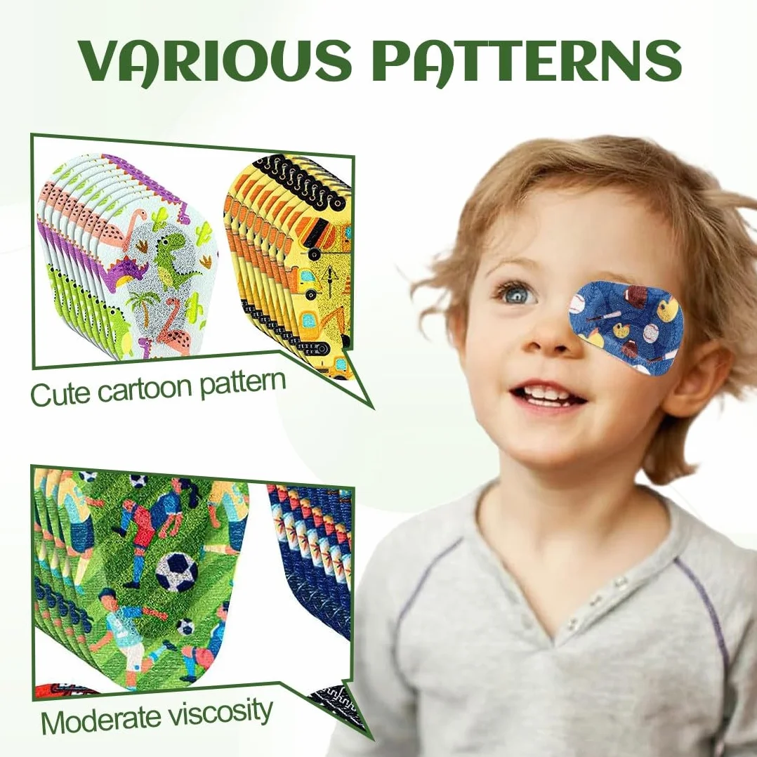 JEYORZY 9 Pezzi Bende Oculari per Bambini, Benda Adesiva in Cotone per Bloccare la Luce