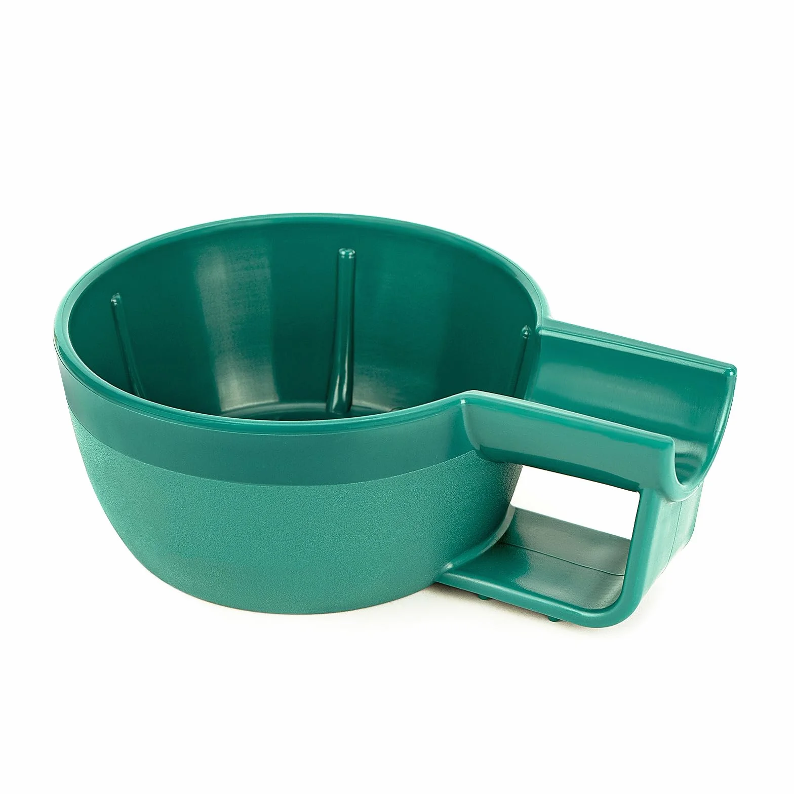 Linkidea Ciotola per sapone da barba in plastica con manico antiscivolo, bocca larga, grande capacità, creste più facili da schiumare, ciotola per crema da barba da uomo (verde)