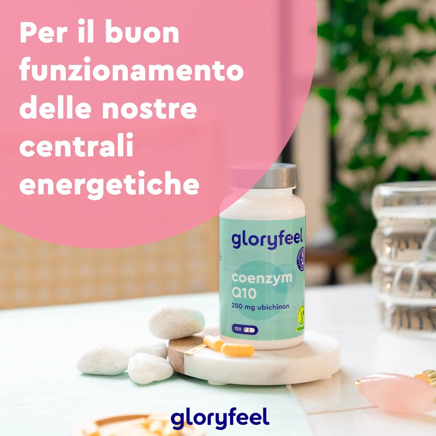 Q10 Coenzima 200 mg Puro, 120 Capsule Ad Alto Dosaggio (Scorta Per 4 Mesi), Coenzima Q10 Integratore Antiossidante Antiage, Capsule di Ubichinone, 100% Vegan, Testato in Laboratorio