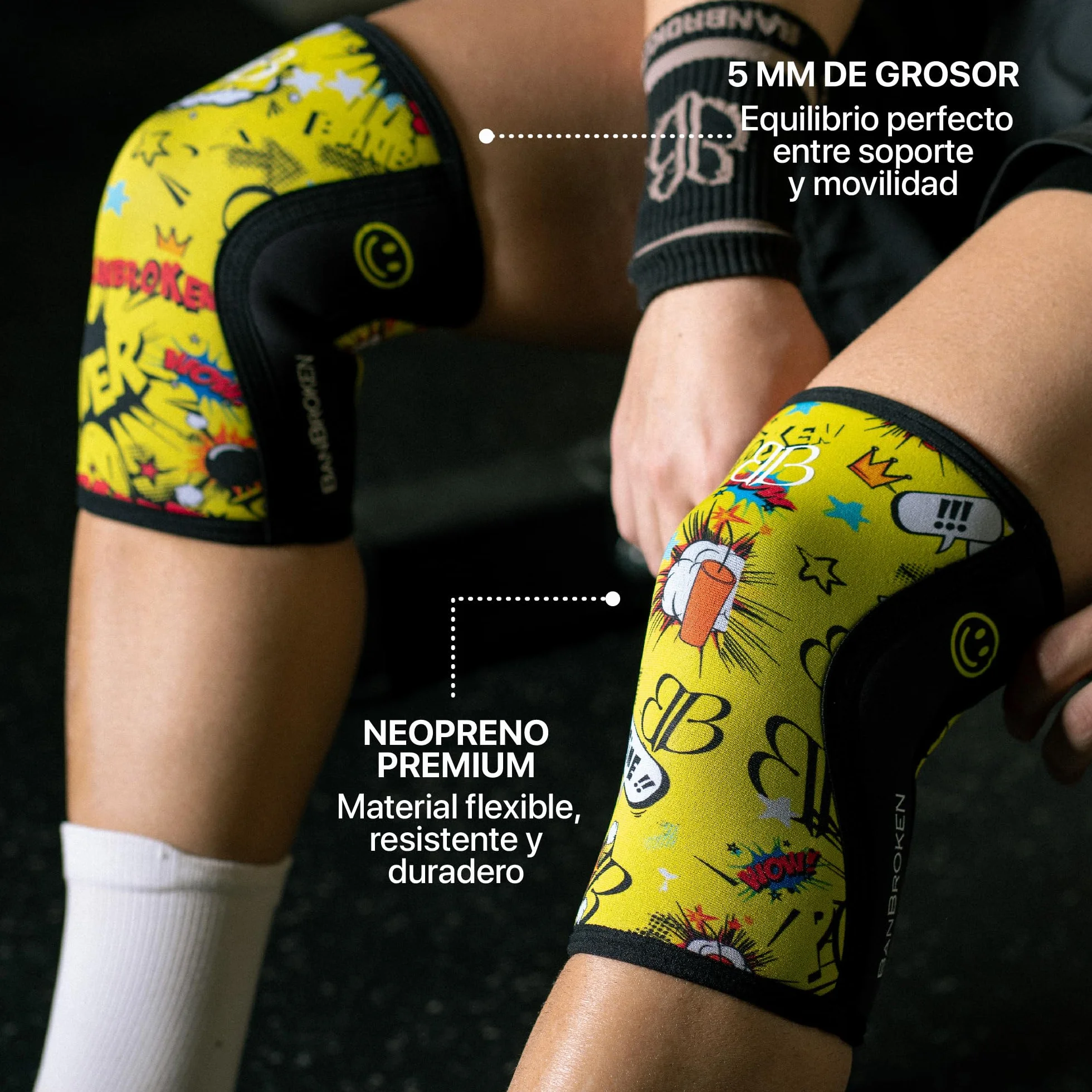 Ginocchiere BANBROKEN 5 mm Knee Sleeves Palestra CrossTrain Sollevamento pesi 1 PAR Unisex