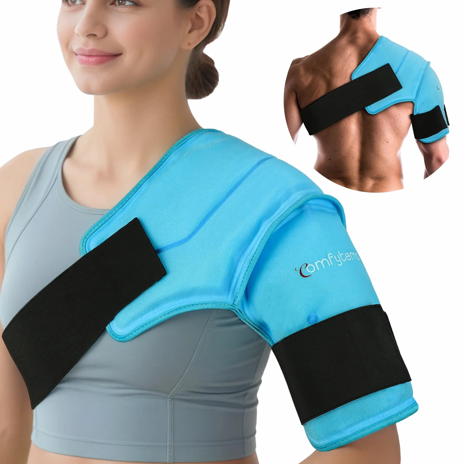 Comfytemp Borsa del Ghiaccio 3D per Spalla, Terapia Calda e Fredda, Sinistra e Destra (S/M)