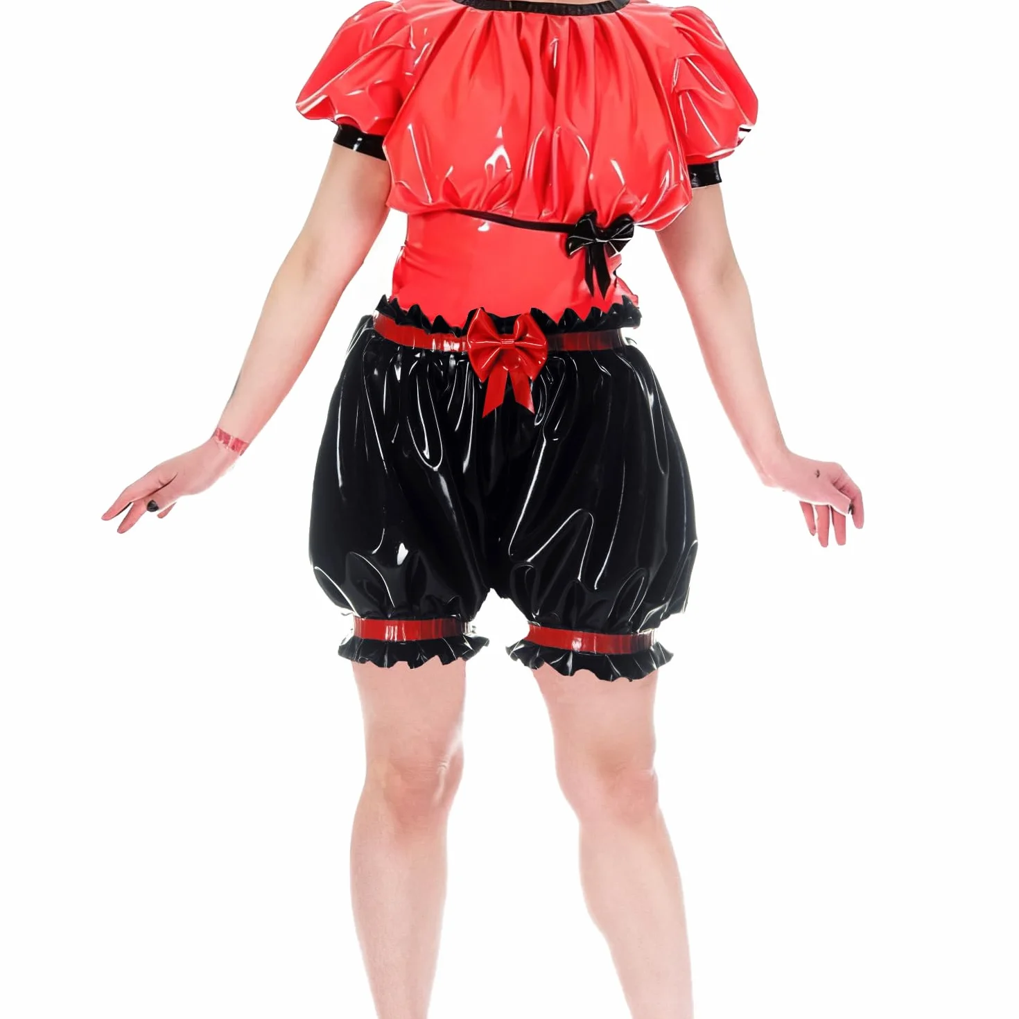 Pantaloncini Lanterna in Lattice Donna Nero Farfalla Rossa per Club