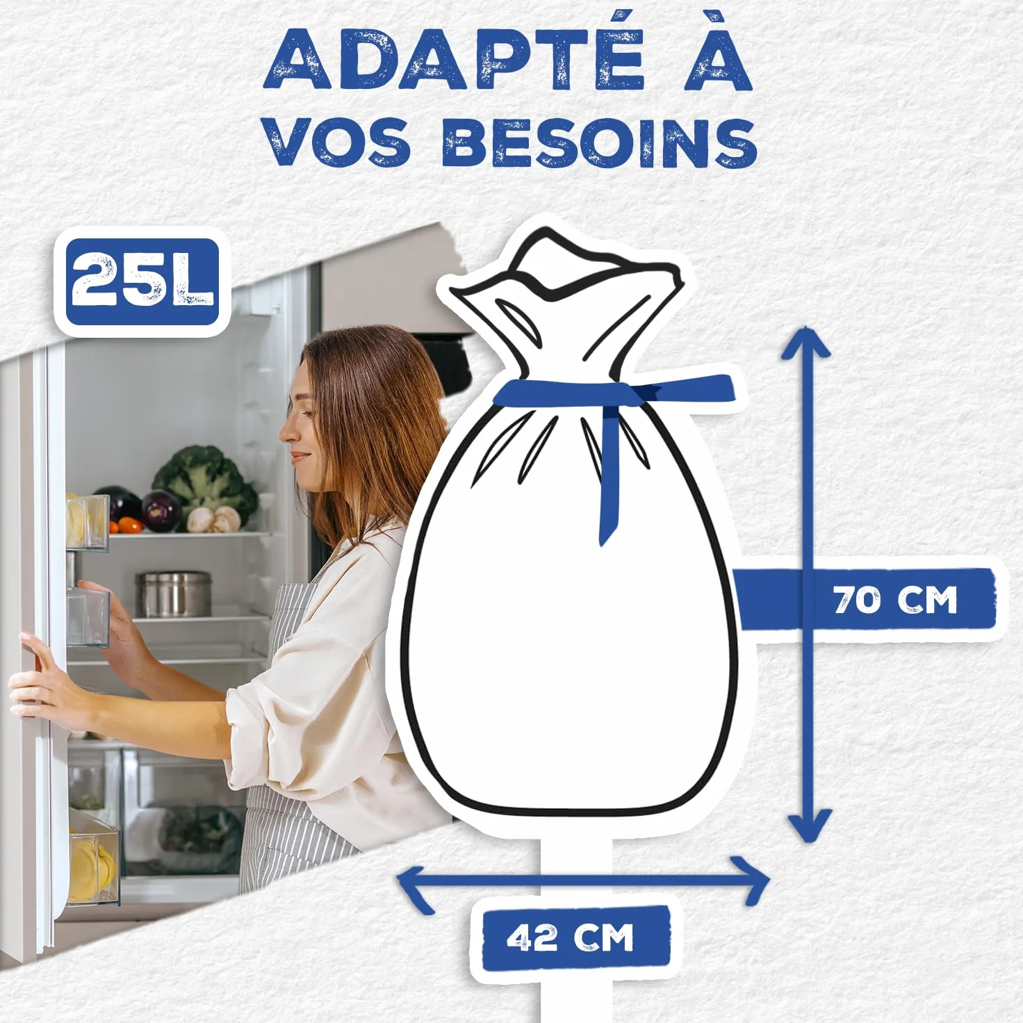 Alfapac - Set di 15 sacchetti per congelazione, materiale di origine vegetale, formato XXL, prodotto in Francia, 42 x 70 cm