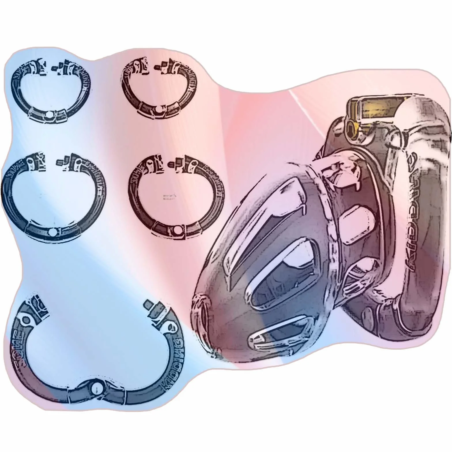Accessorio di protezione per gabbia fitness maschile anelli apribili 4 misure chiusura invisibile Trasparente Lungo