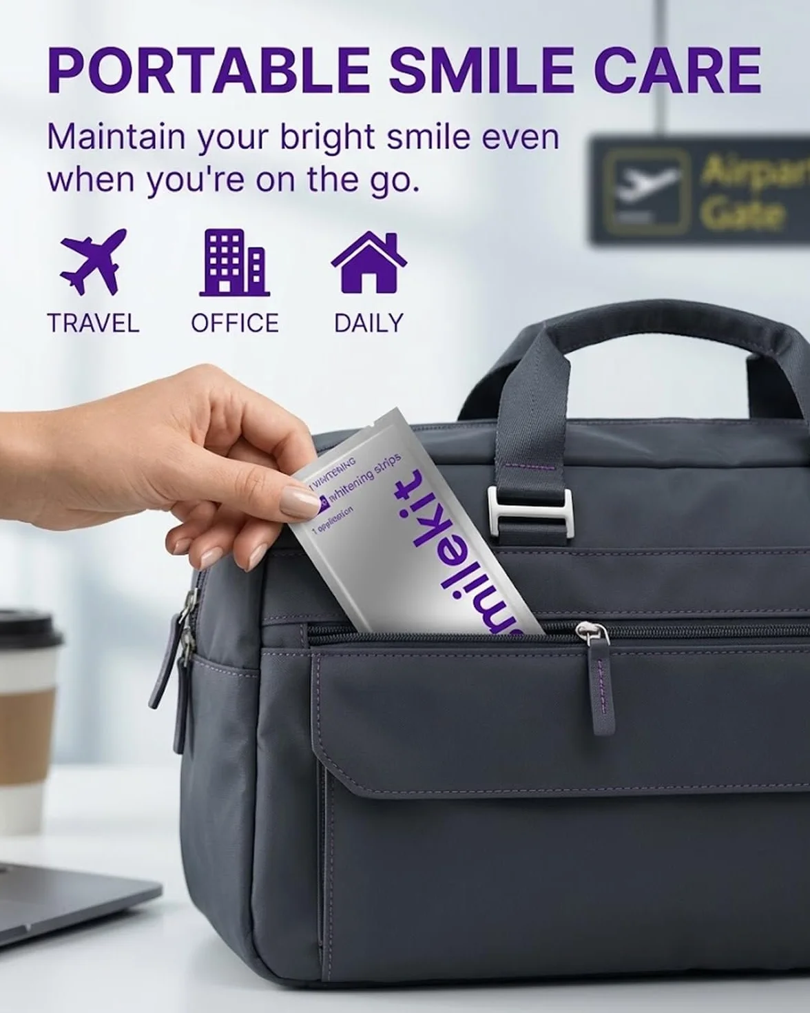 14 strisce sbiancanti per i denti color viola: sbiancamento efficace a casa, eliminano macchie gialle e pigmentazioni, per un sorriso smagliante.
