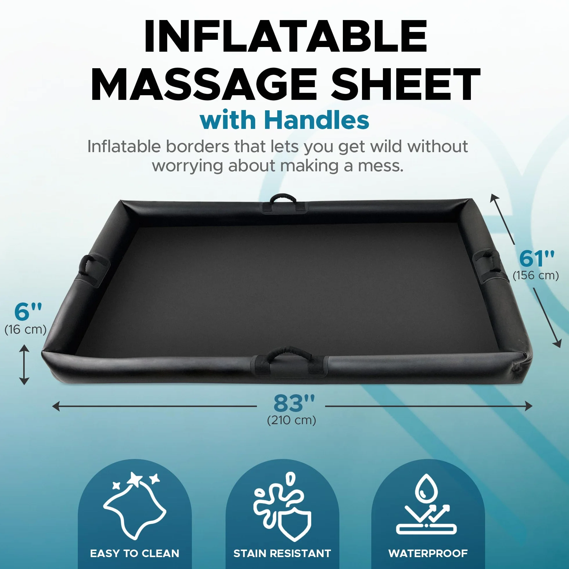 Lenzuolo gonfiabile per massaggi impermeabile autogonfiante in PVC 200x150x15 cm