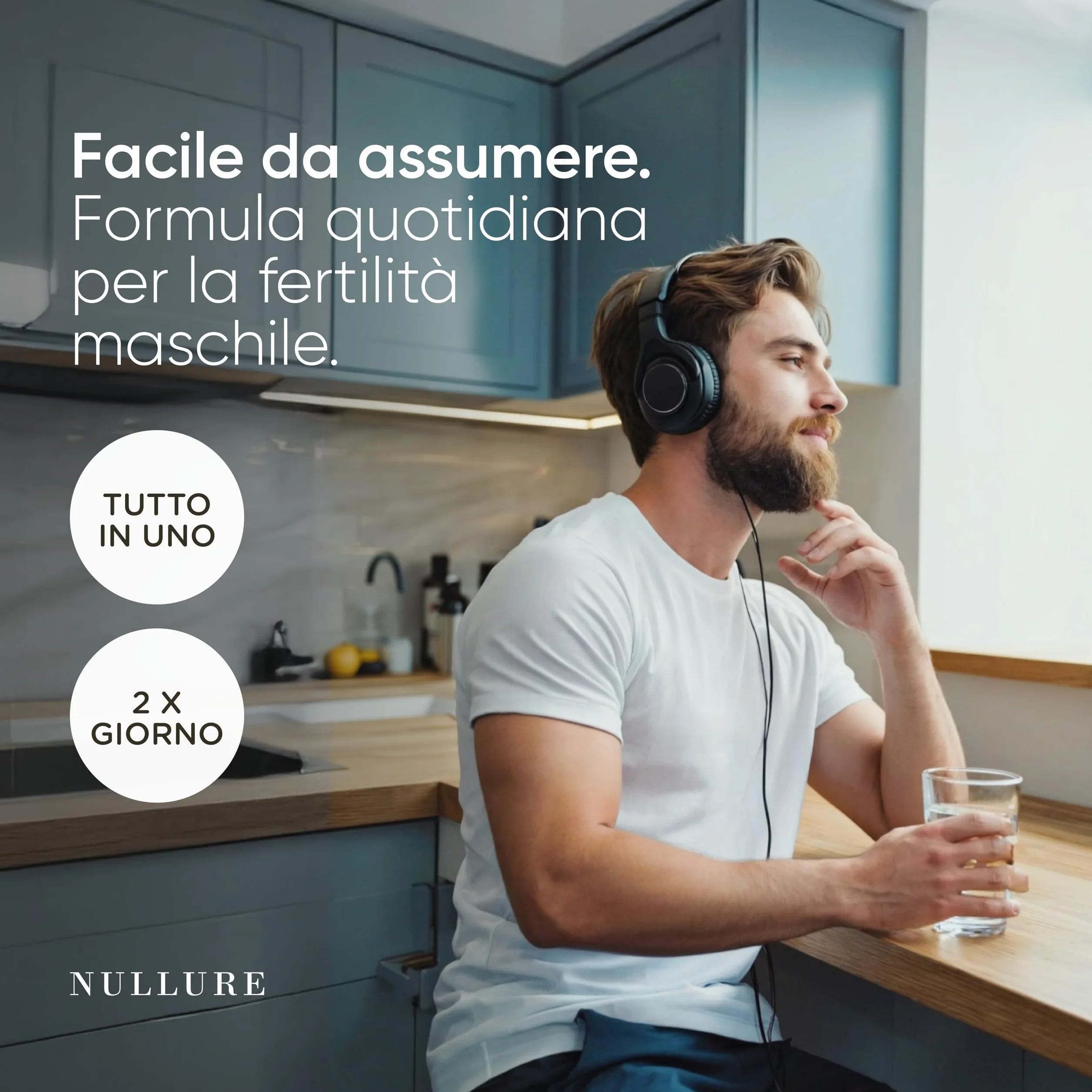 Nullure Integratore Fertilità Uomo L-Carnitina CoQ10 Arginina Zinco 120 Caps