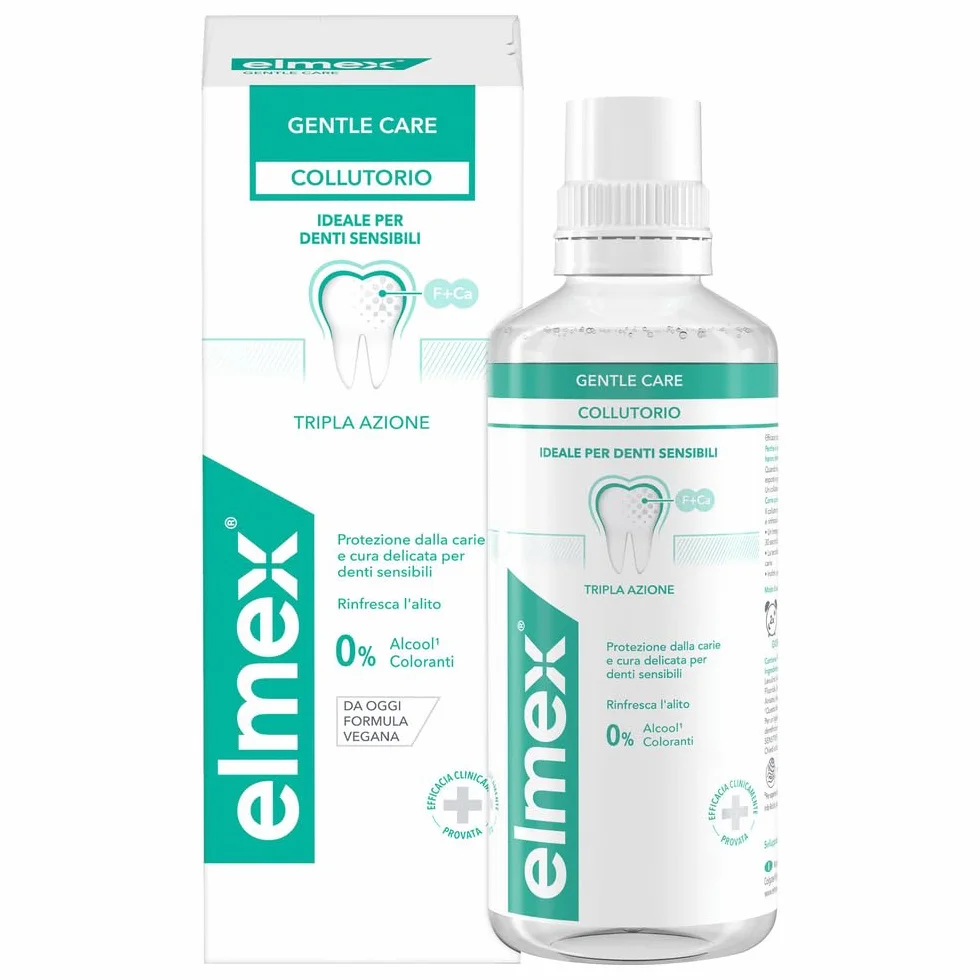 elmex Collutorio Sensitive 400ml Protezione Extra Denti Sensibili Carie Radicolare Con Fluoruro Amminico Tripla Azione 0% Alcohol