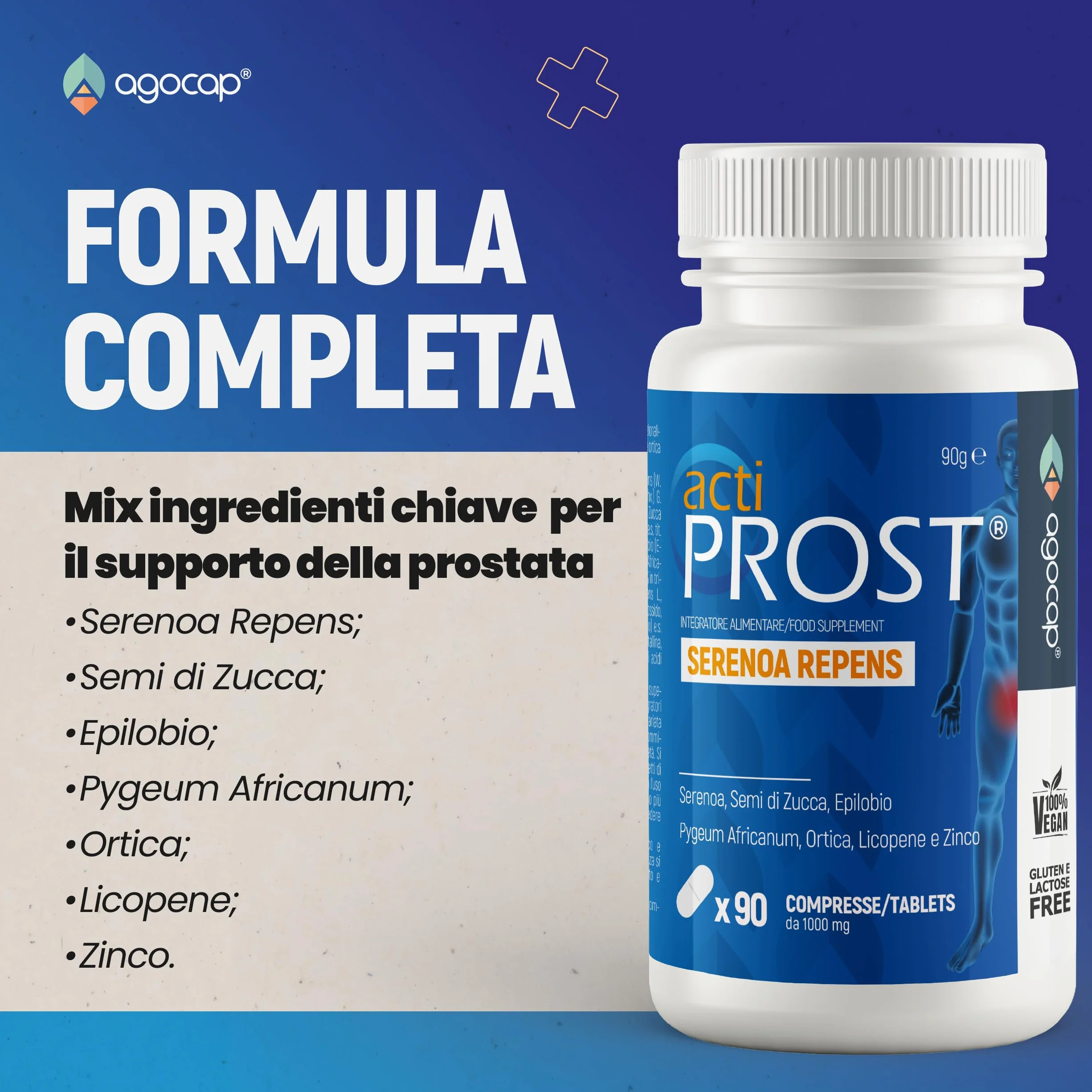 SERENOA REPENS 400mg SAW PALMETTO 90cpr Integratore Prostata Uomo con Semi di Zucca Pygeum Africanum Epilobio Ortica