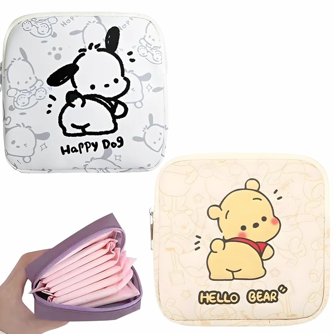 2 Pezzi Porta Assorbenti Da Borsa, Carino Porta Assorbenti, Contenitori Per Assorbenti Igienici, Ricamo Borsa Porta Assorbenti Impermeabile Con Cerniera Per Donne Ragazze Sacch(2Forma)