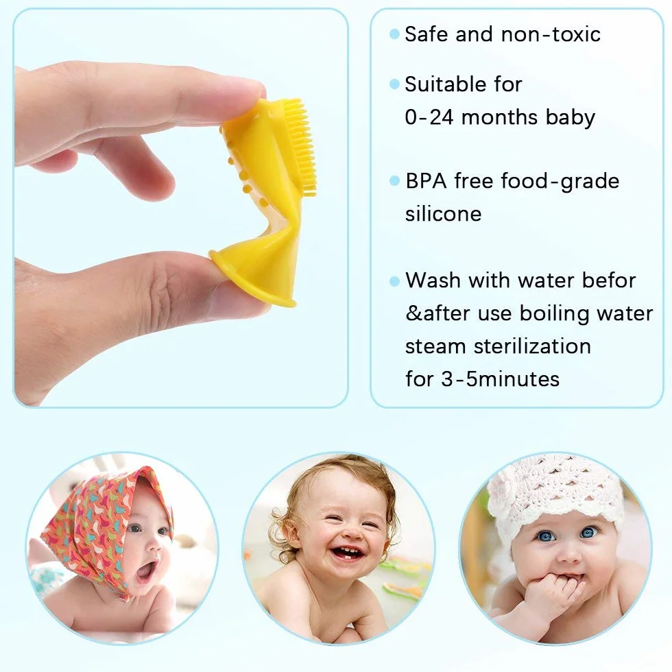 Vicloon Spazzolino da Dito, 6Pcs Spazzolino da Denti in Gomma, Spazzolini Neonati in Silicone, Multicolore Spazzolino Bambini Sicuro da Denti per Gengive Massaggio Orale con Custodia