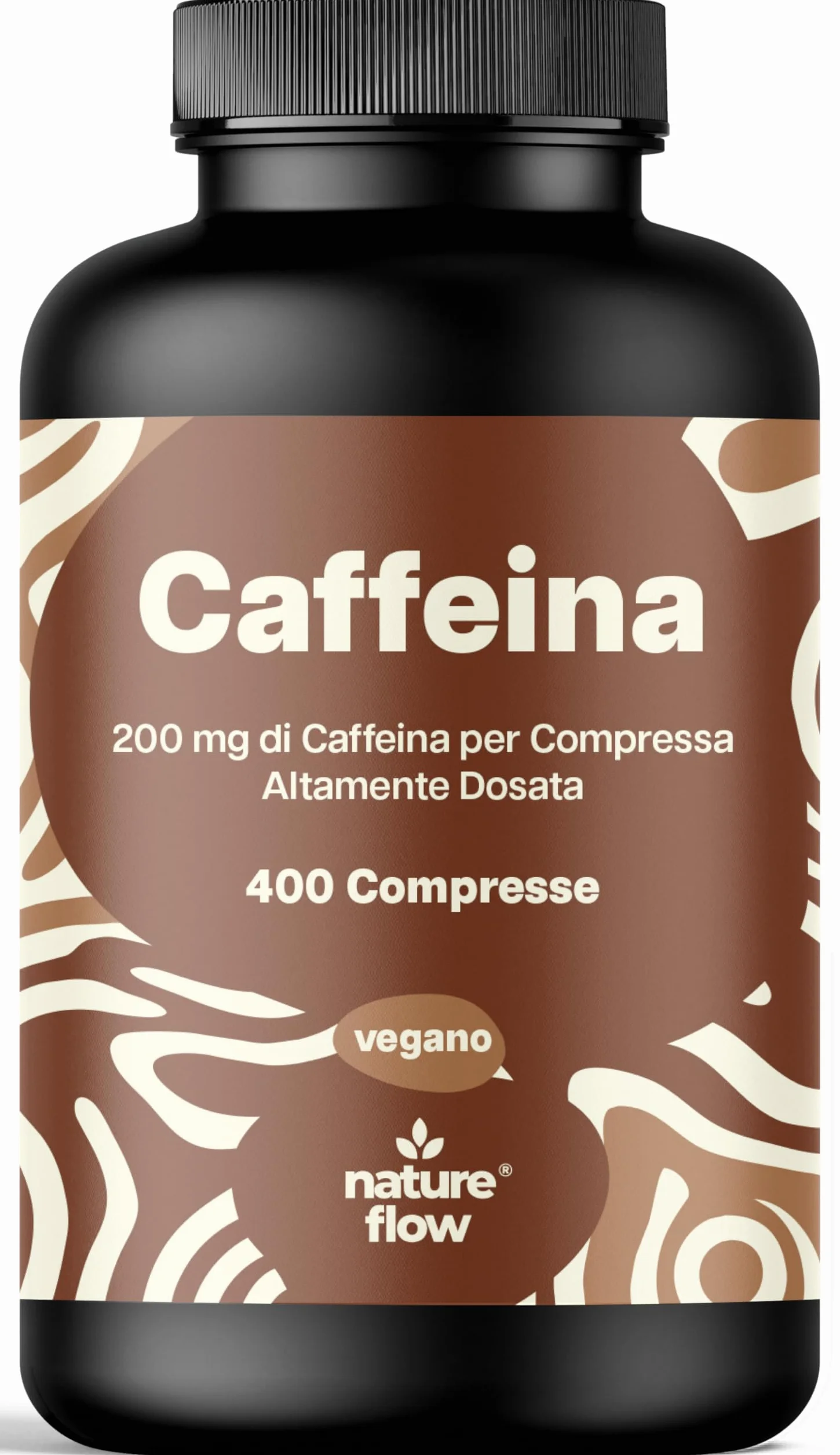 Caffeina Pura 400 Compresse 200 mg Alto Dosaggio Vegano Integratore Prodotto in Germania