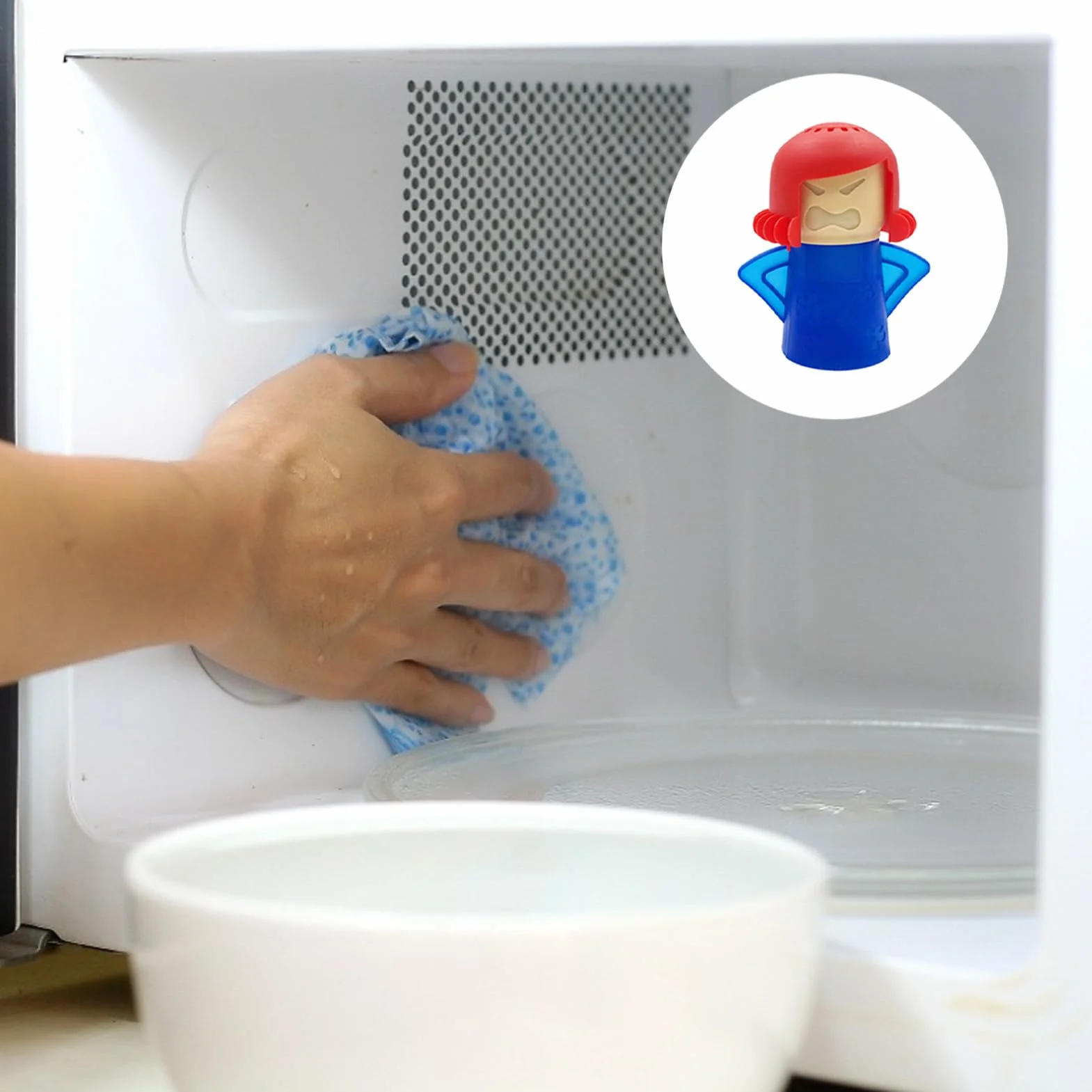 Detergente per microonde Angry Mom | Pulitore a vapore | Cartone animato Cool Fridge Odor Remover per casa, cucina e ufficio