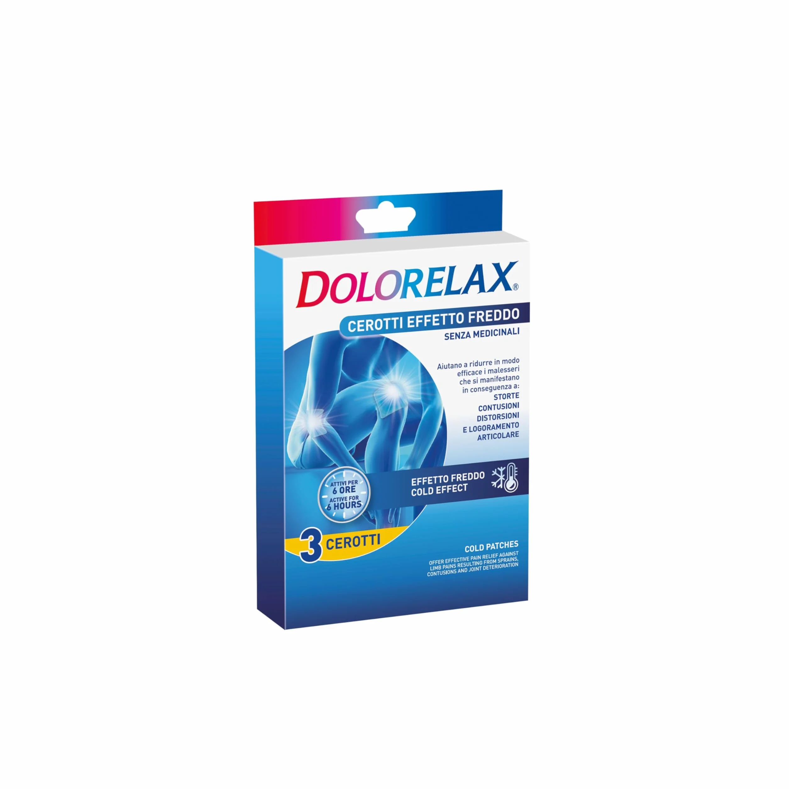 Dorelax, Cerotti Effetto Freddo, Efficace Sollievo dal Dolore, Contro Storte, Distorsioni, Contusioni, Logoramento Articolare, Senza Medicinali, Attivo Fino a 8H, 1 Confezione da 3 Cerotti