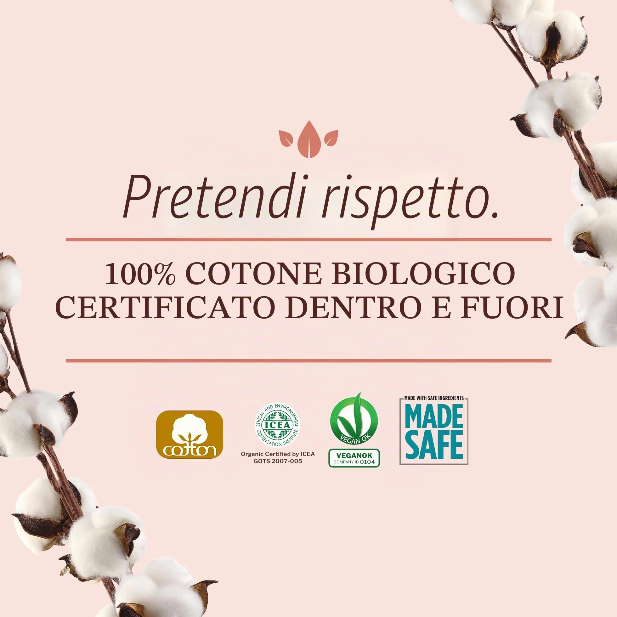 Organyc Assorbenti Post Parto per Ospedale – Primi Giorni Dopo il Parto, Ripiegati – 12 Pezzi – in 100% Cotone Biologico Certificato, Delicati per Pelli Sensibili