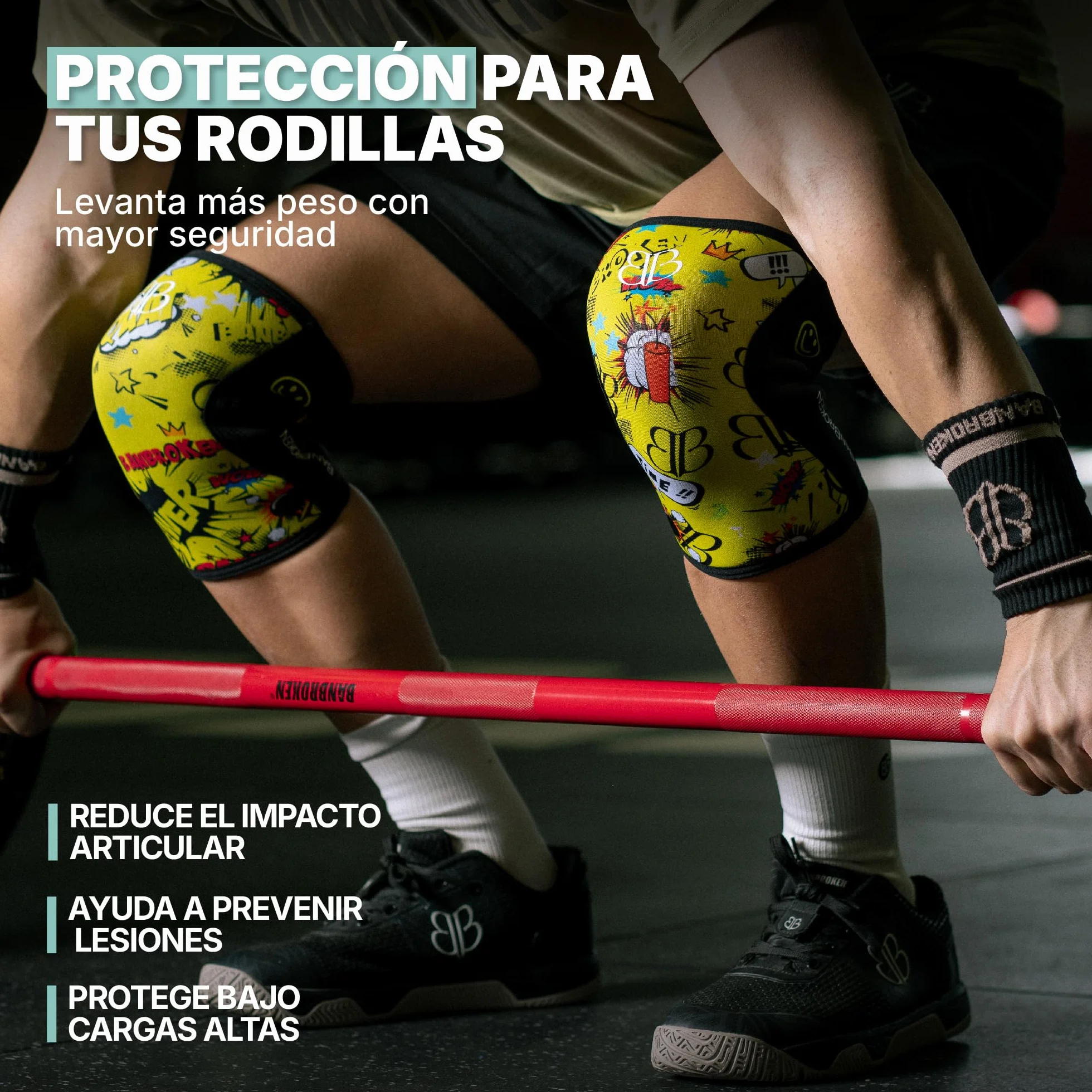 Ginocchiere BANBROKEN 5 mm Knee Sleeves Palestra CrossTrain Sollevamento pesi 1 PAR Unisex