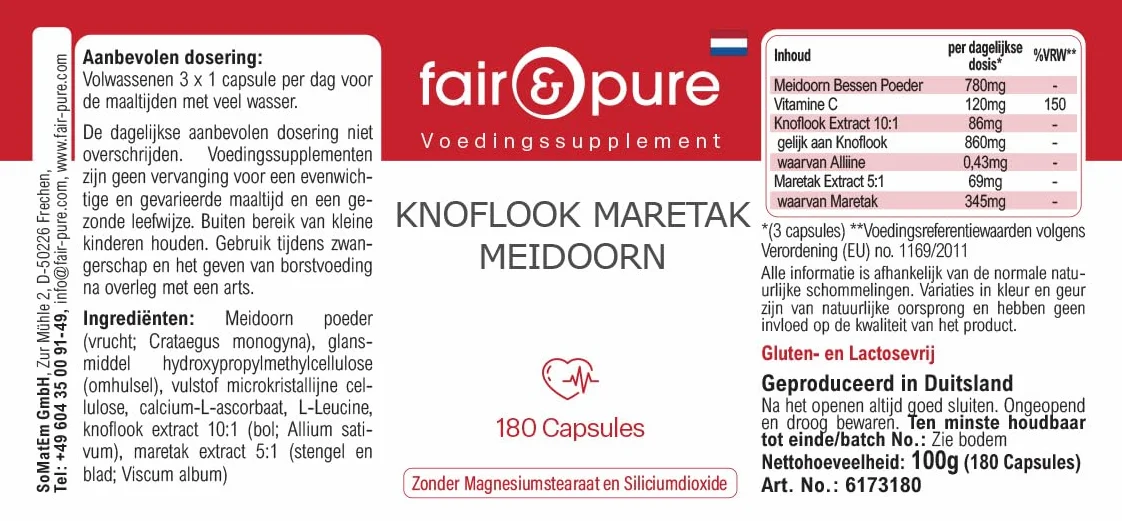 Fair & Pure® - Estratto di Aglio con Vischio e Biancospino - Vegan - 180 Capsule