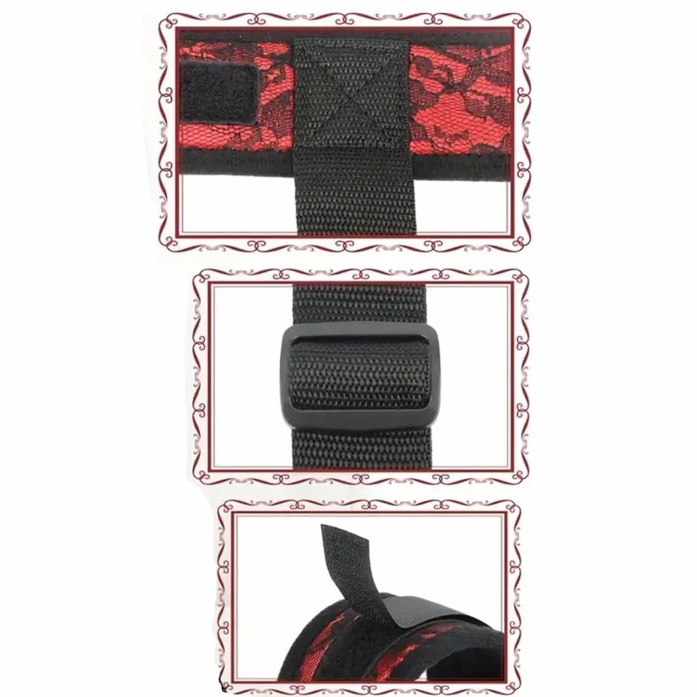 HAZURE Rêštráints Accessorio per Coppia da Donna Giocattolo Regolabile Sexy in Pelle, Rosso