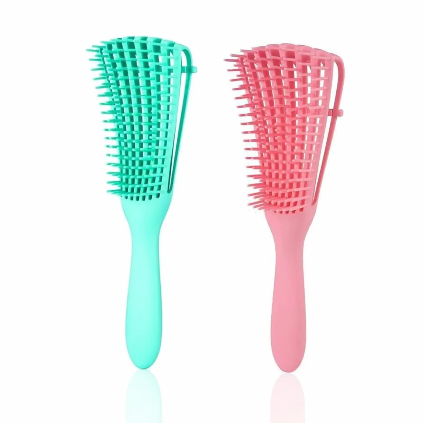 Pettini Per Parrucchieri, Pettine Per Massaggio Polpo, Pettine Per Arricciatura Impermeabile Portatile (Rosa, Verde)