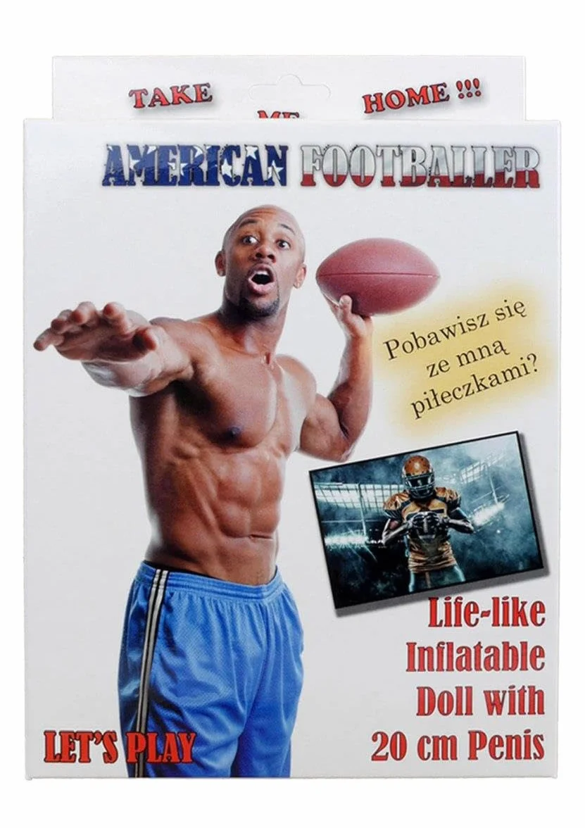 AMERICA FOOTBALLER BAMBOLO GONFIABILE MASCHIO NERO SPORTIVO