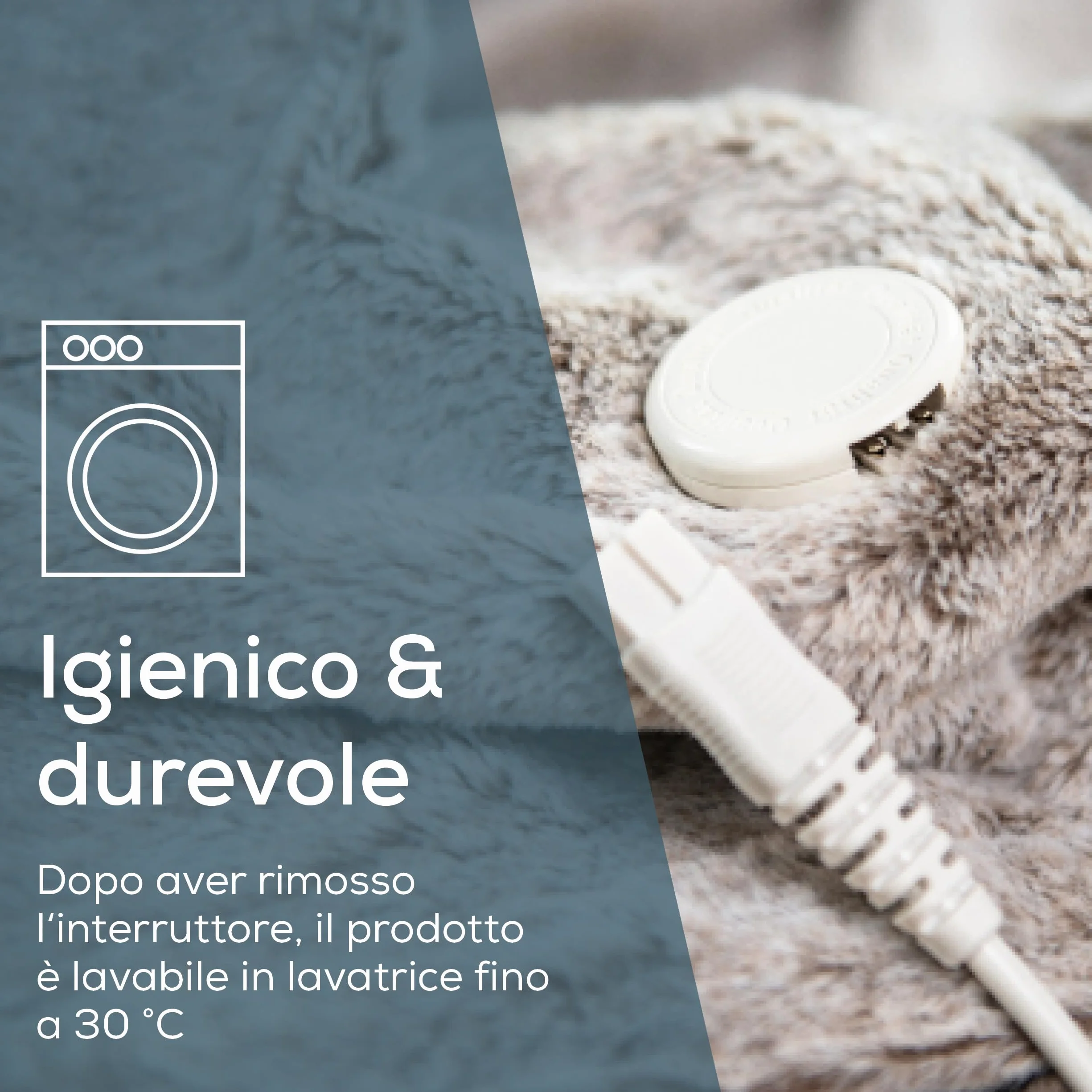 Beurer HD 75 Nordic Coperta elettrica, effetto pelliccia sintetica, con 6 livelli di temperatura, lavabile in lavatrice a 30 °C, coperta elettrica con spegnimento automatico, beige/marrone, 180x130 cm