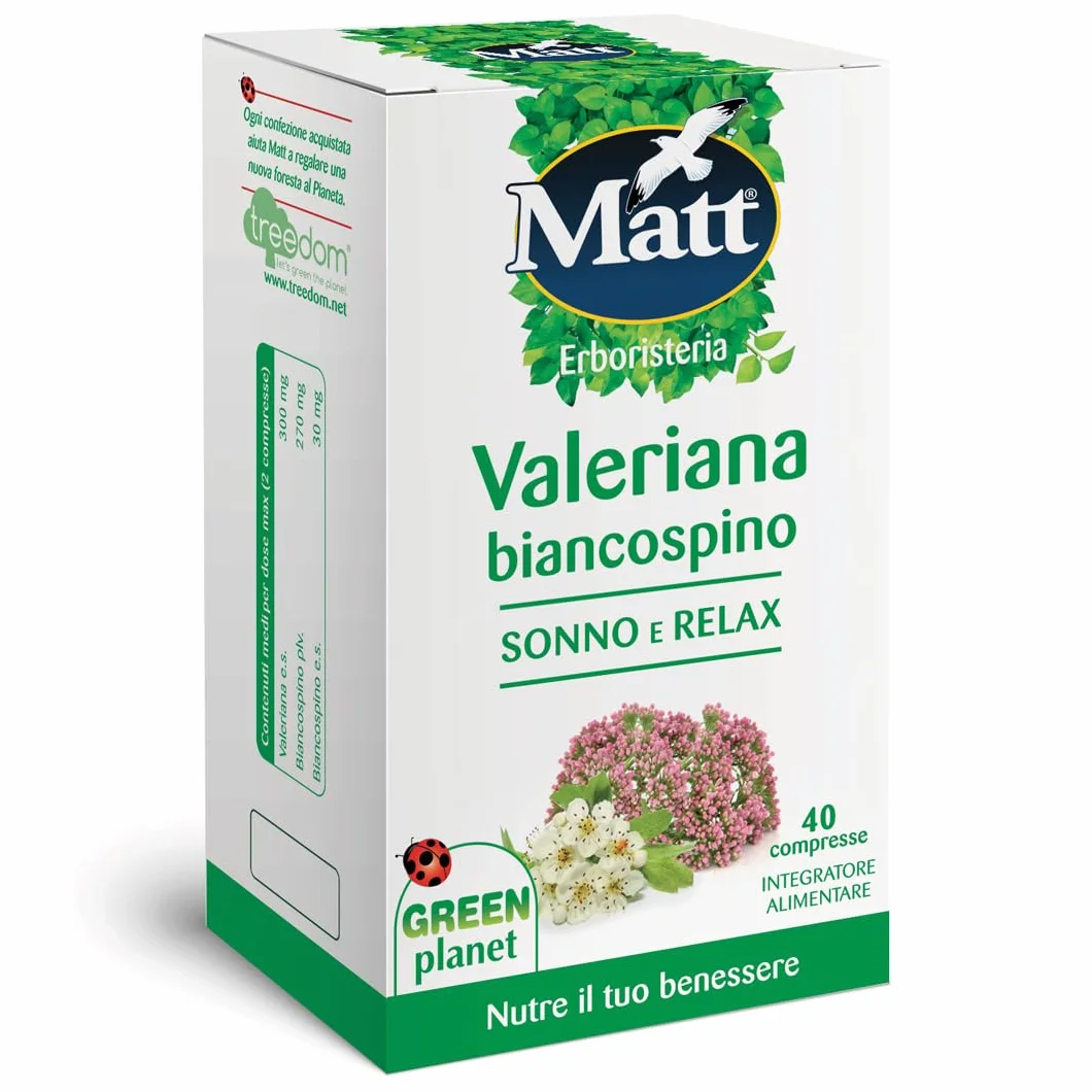Valeriana Biancospino Sonno e Relax Integratore Alimentare 40 Compresse 28 g