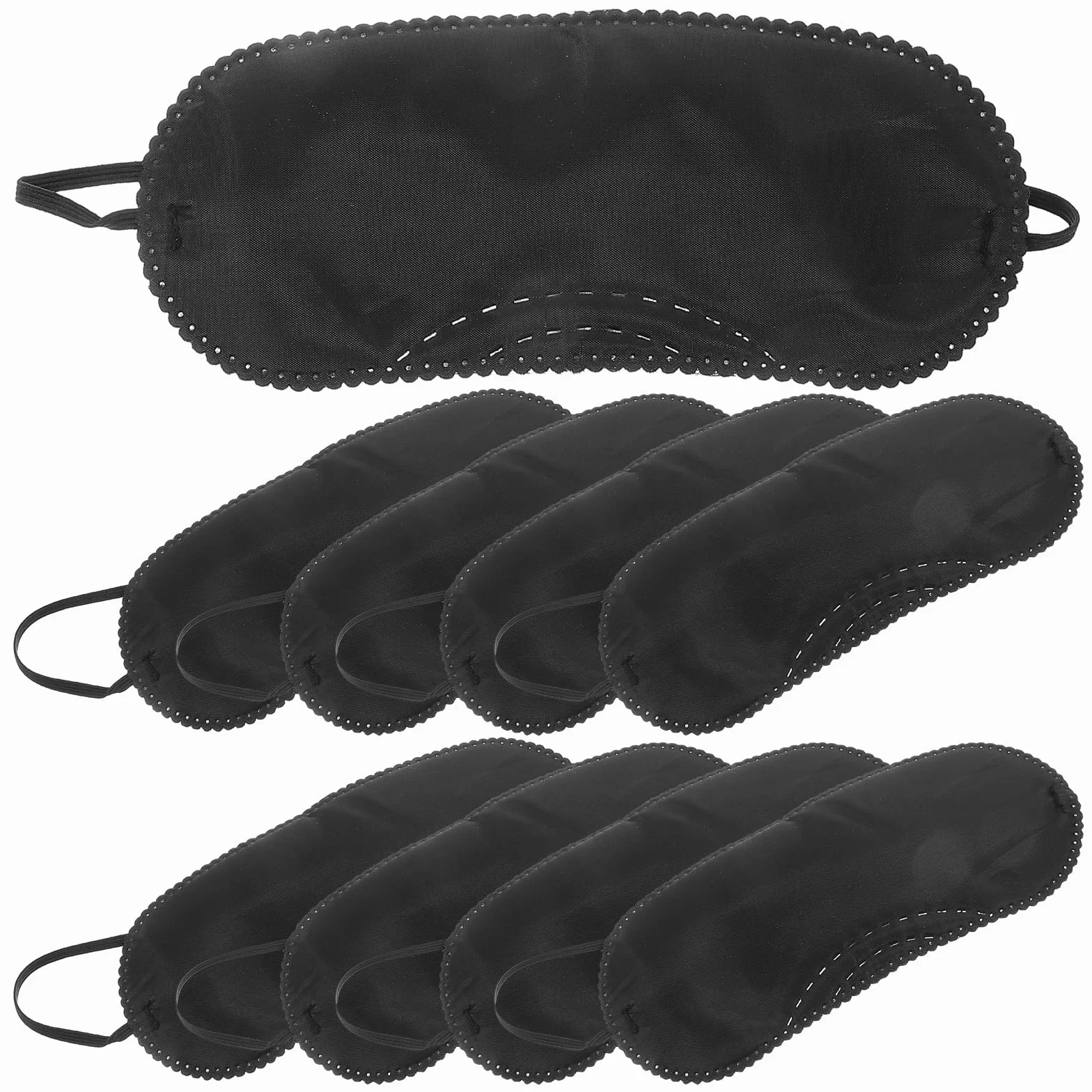 Cinturino Regolabile Maschera per Occhi 12 Pezzi Morbida Confortevole Nero
