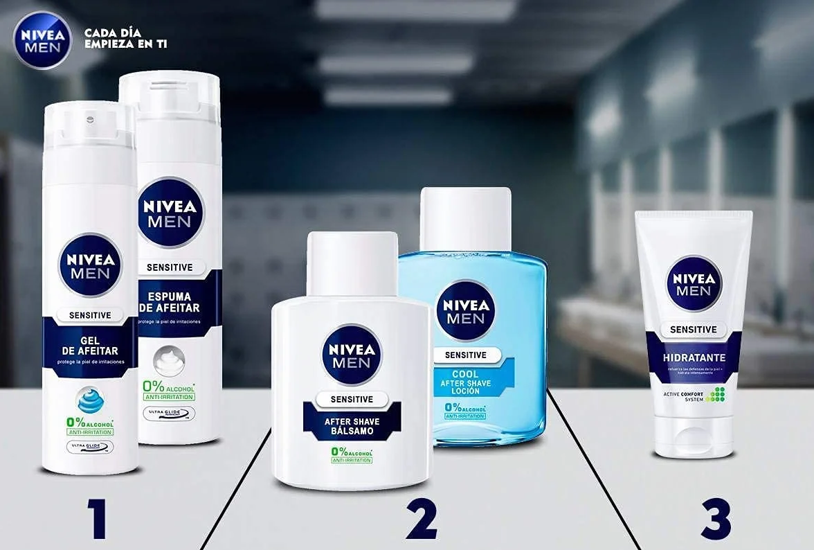NIVEA MEN Sensitive Gel da barba (6 x 200 ml) per pelli sensibili, gel viso con tecnologia Ultra Glide per una rasatura senza irritazioni